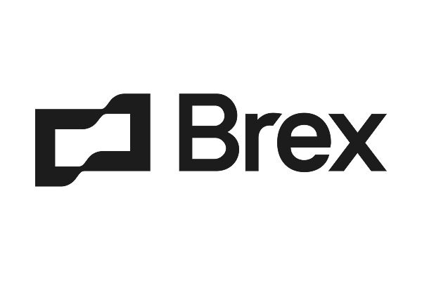 Brex company logo in bold black text with geometric icon on white background.