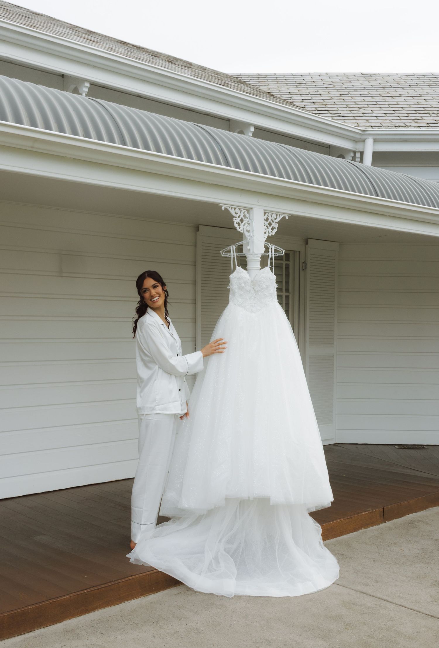 Bride getting ready before her Melbourne wedding ceremony