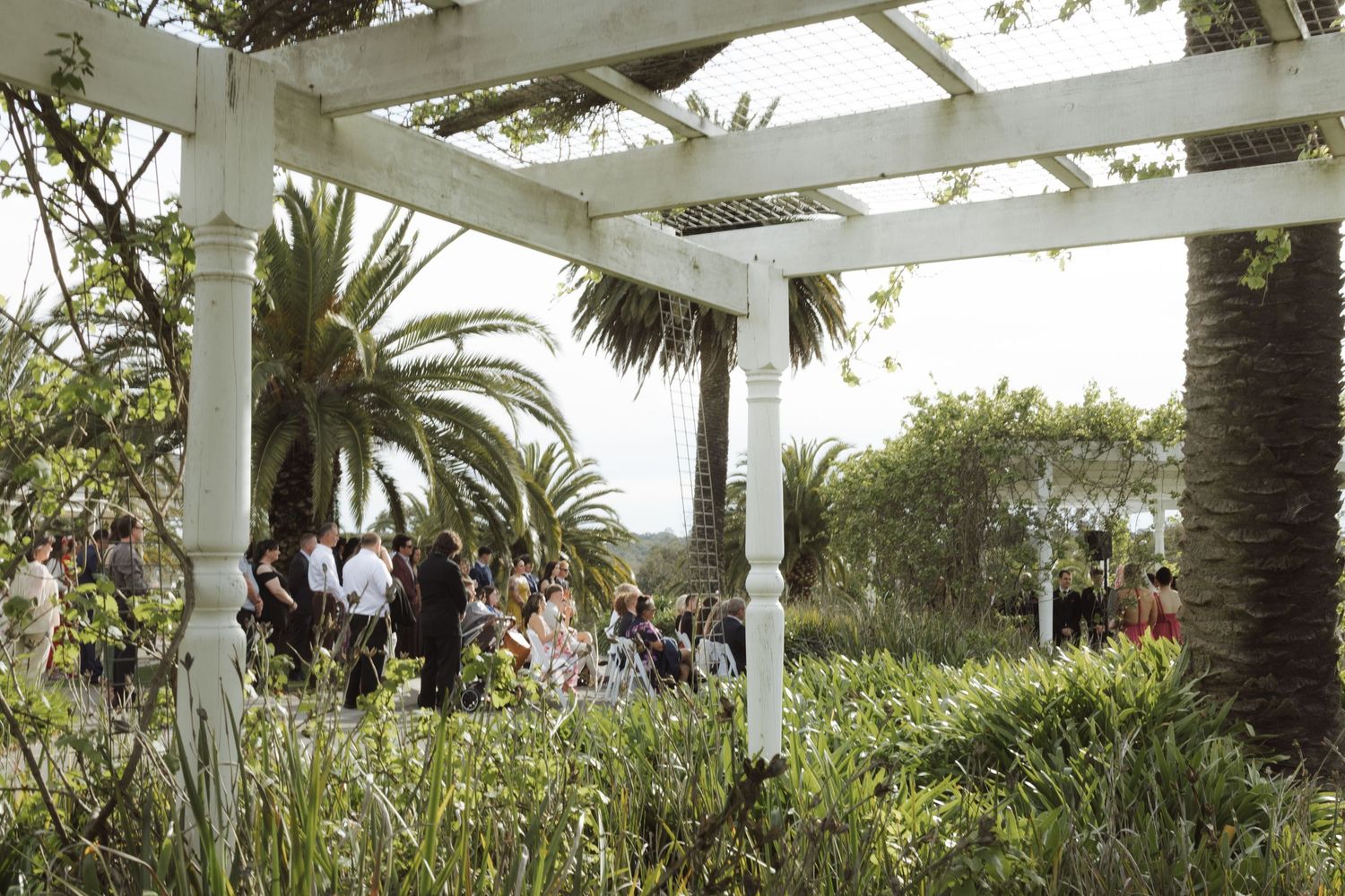 Bride and groom celebrating with guests at their Melbourne wedding reception