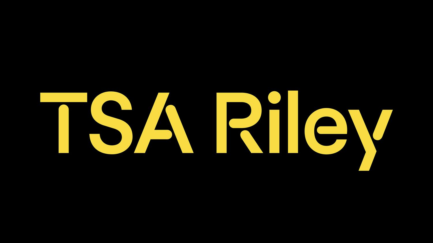 A black background with bright yellow text displaying 'TSA Riley' in a bold font style.