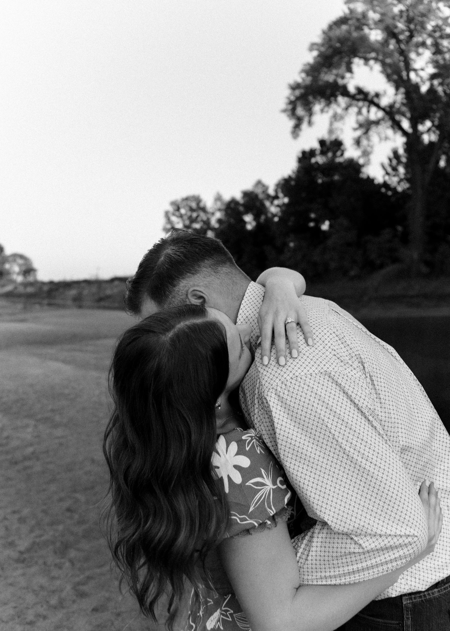 Engagement session in Prague, OK by Taylor Maze, Edmond & OKC photographer, couples portraits next to river, natural light photography.
