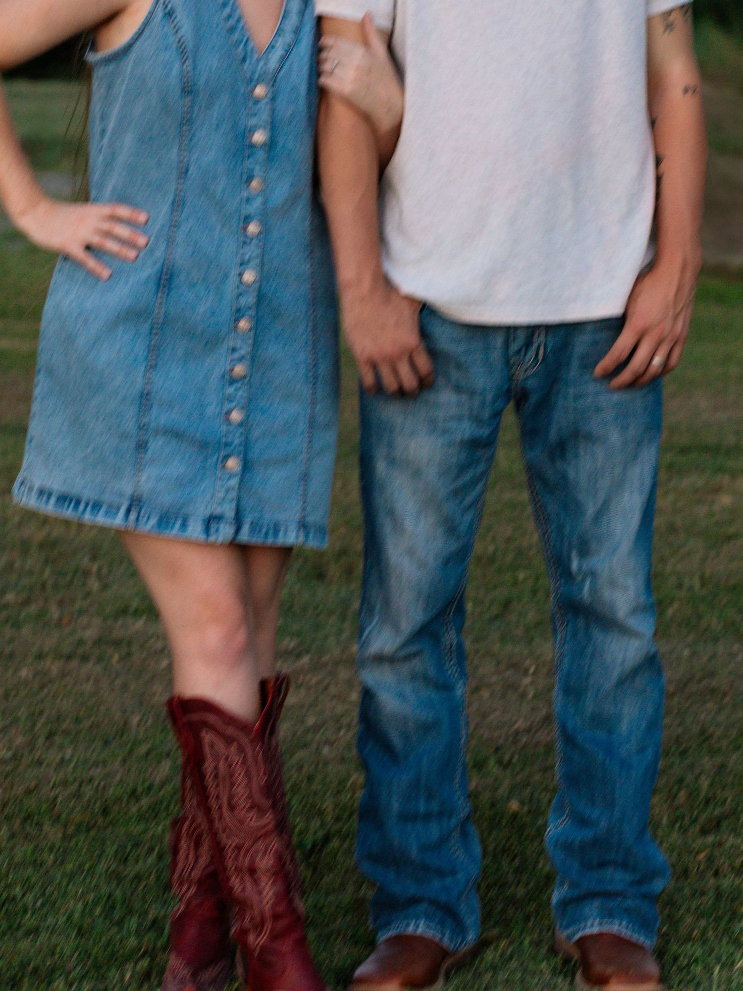 McAlester, OK couples session with field, tractor, and sunset by Edmond & OKC photographer Taylor Maze, natural light lifestyle portraits.
