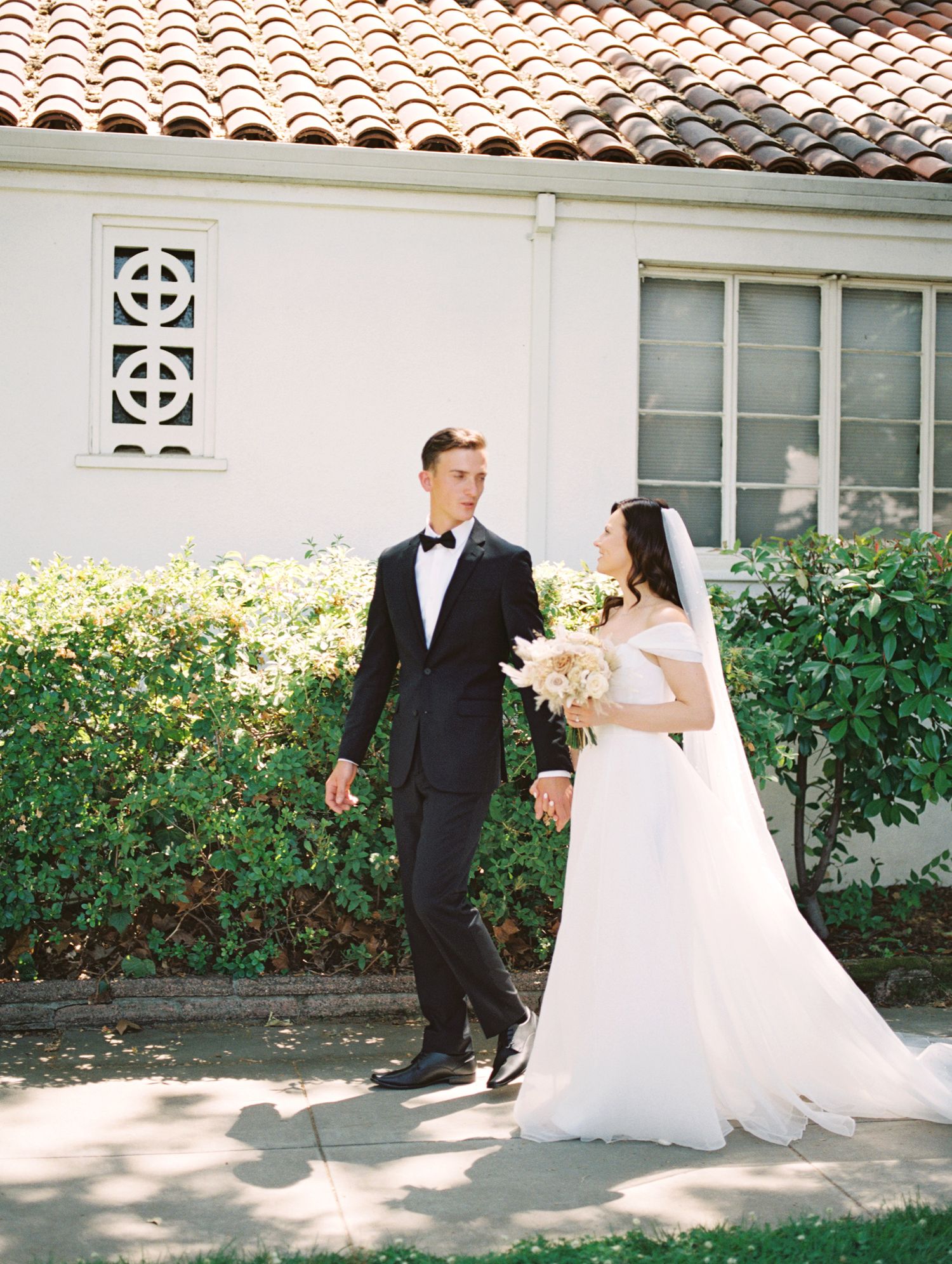 Intimate bridal portrait in natural light, photographed on film in Boise, ID