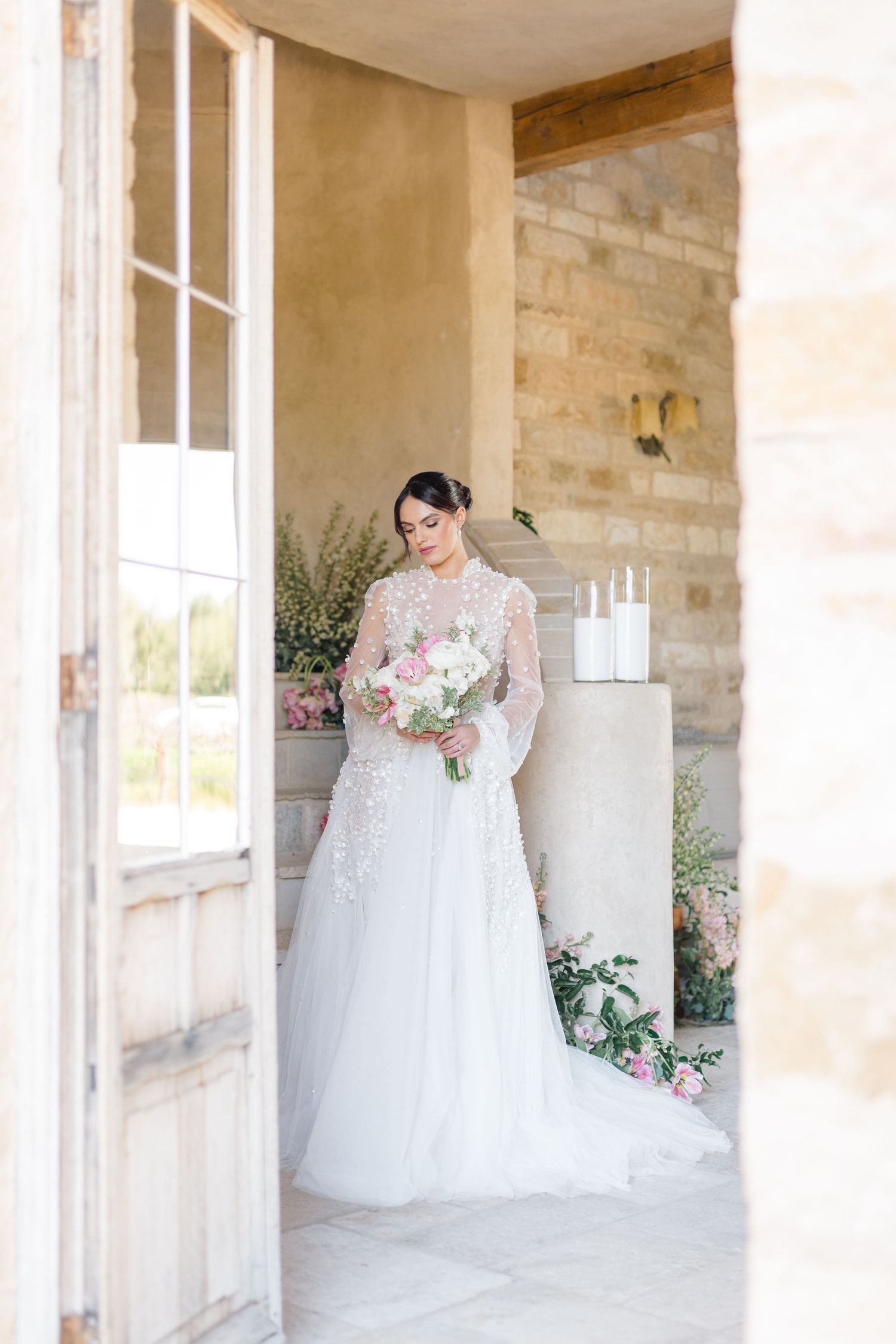 Bride getting ready at California wedding venue, captured by Boise wedding photographer Natalya Mark.