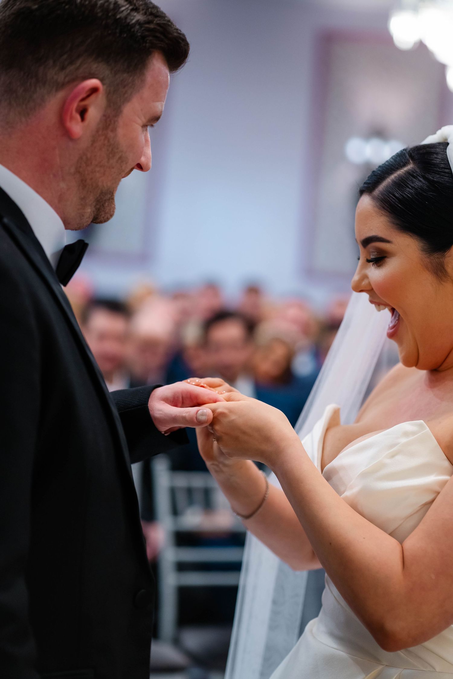 Emotional dance sequence showing tender moments between newlyweds during their first dance.