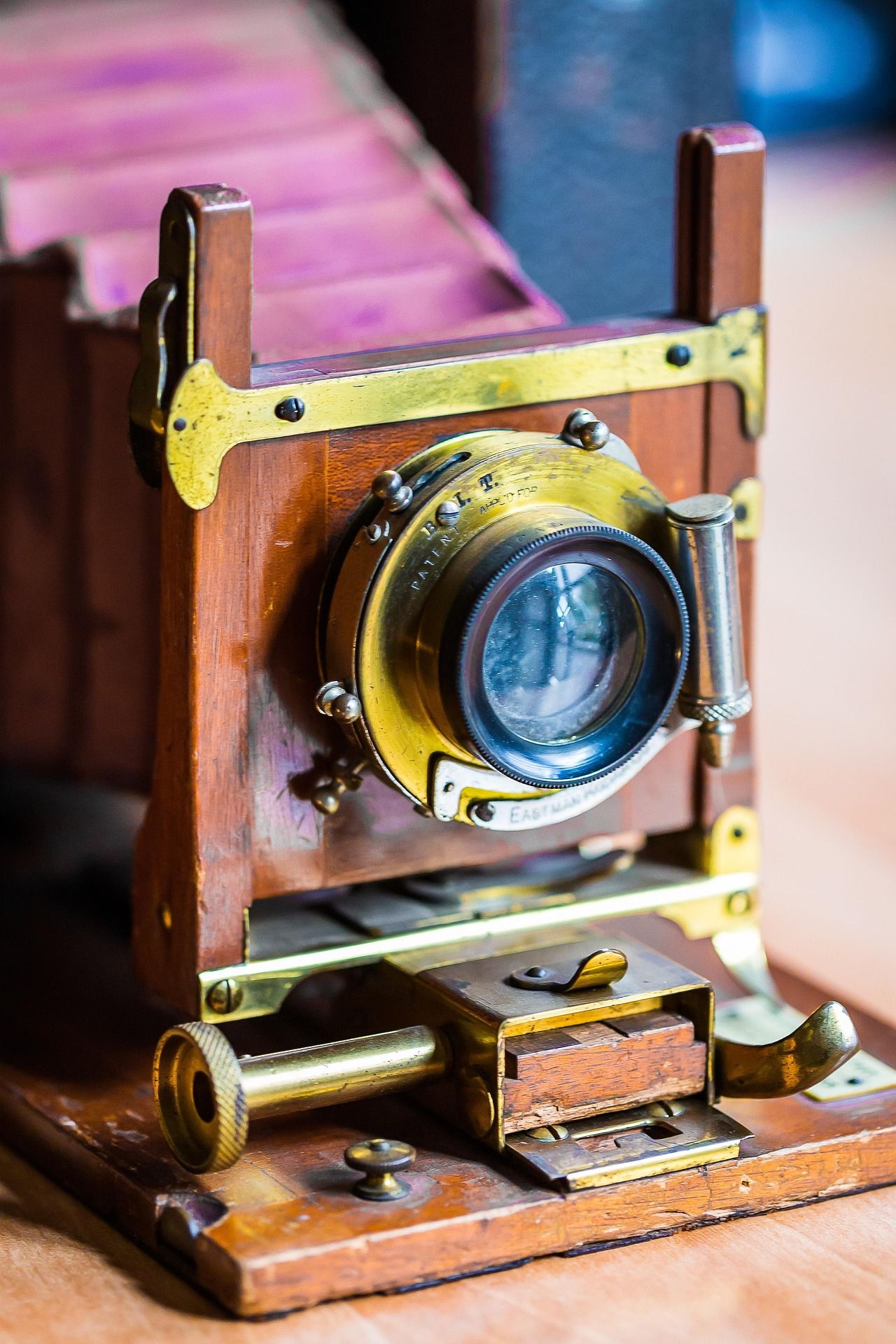 Vintage camera on a table, representing photography or videography work