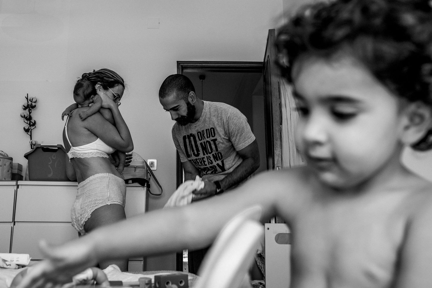 Collection of candid family lifestyle photographs showing tender interactions.