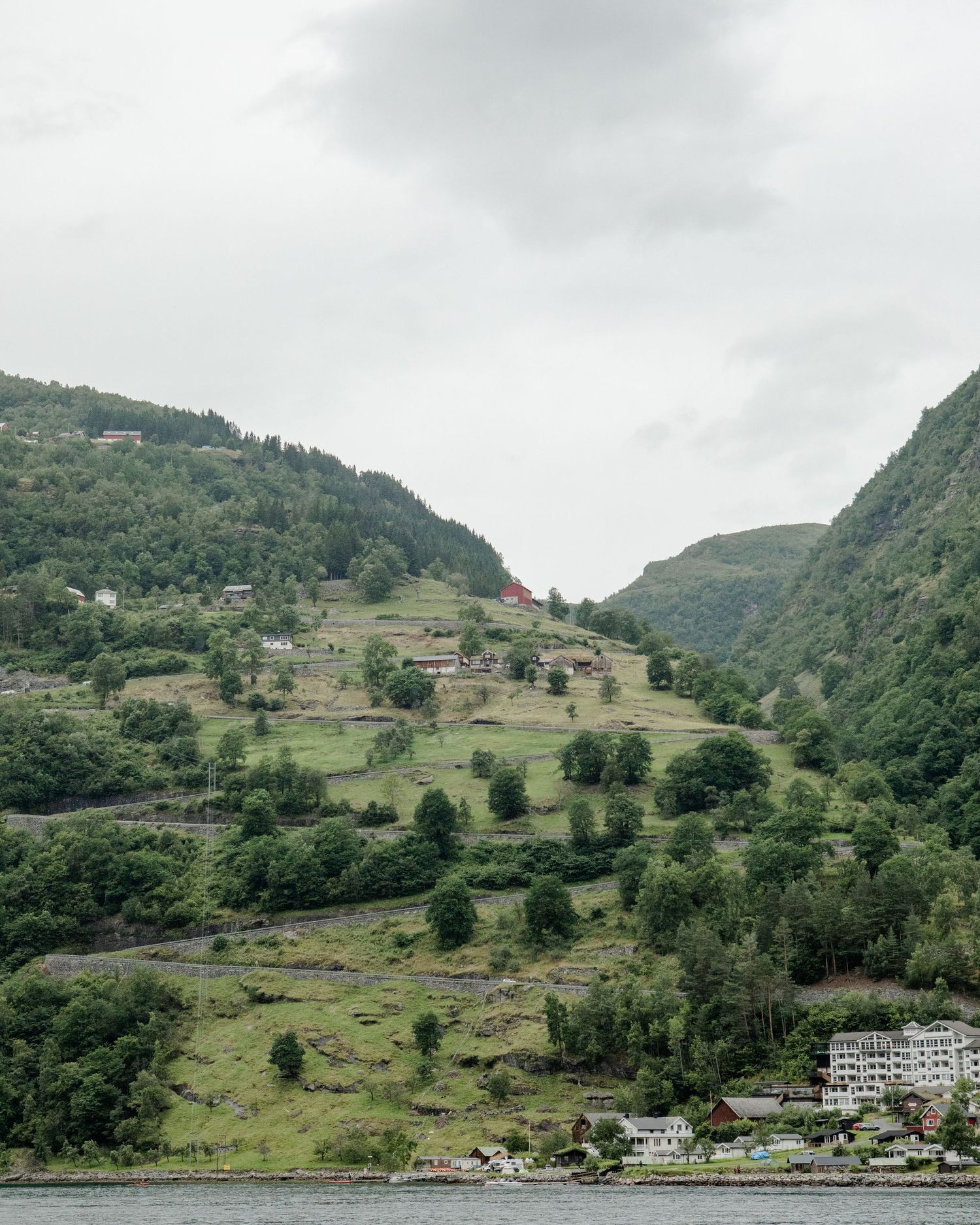 Landscape photography of a green mountain with trees in Norway