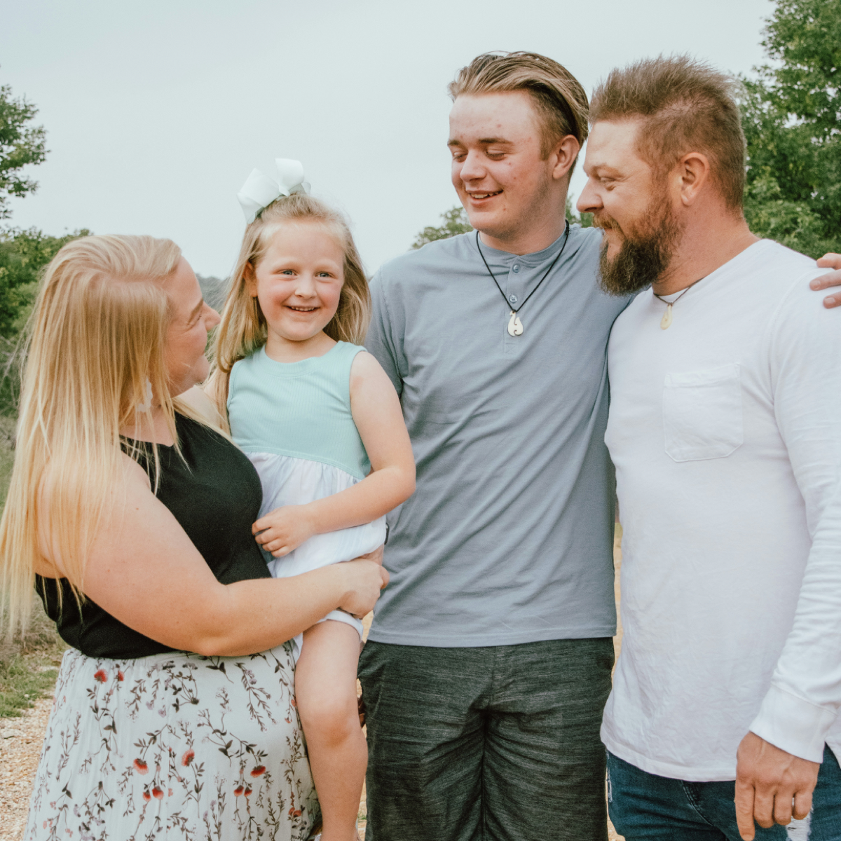 Veteran enjoying the company of his wife and two kids.