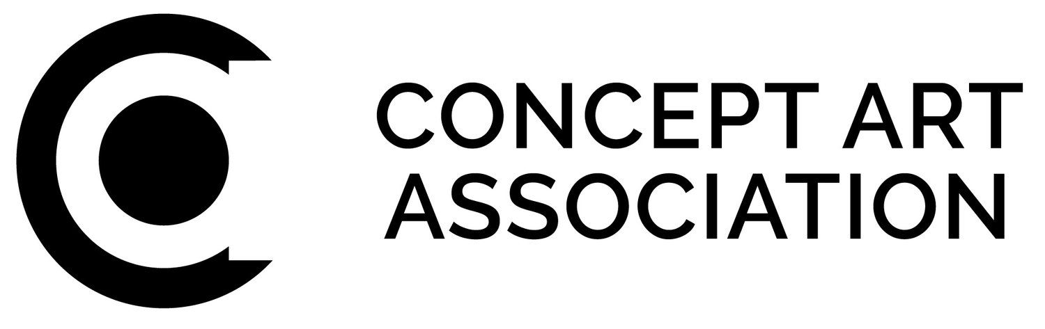 Black and white concept art association logo design with circular elements.