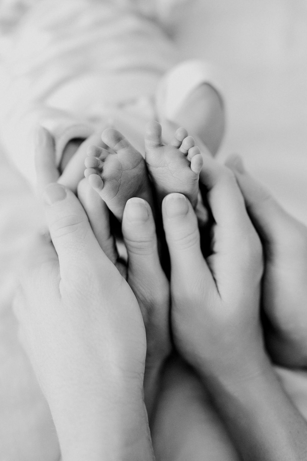 newborn feet and hands details