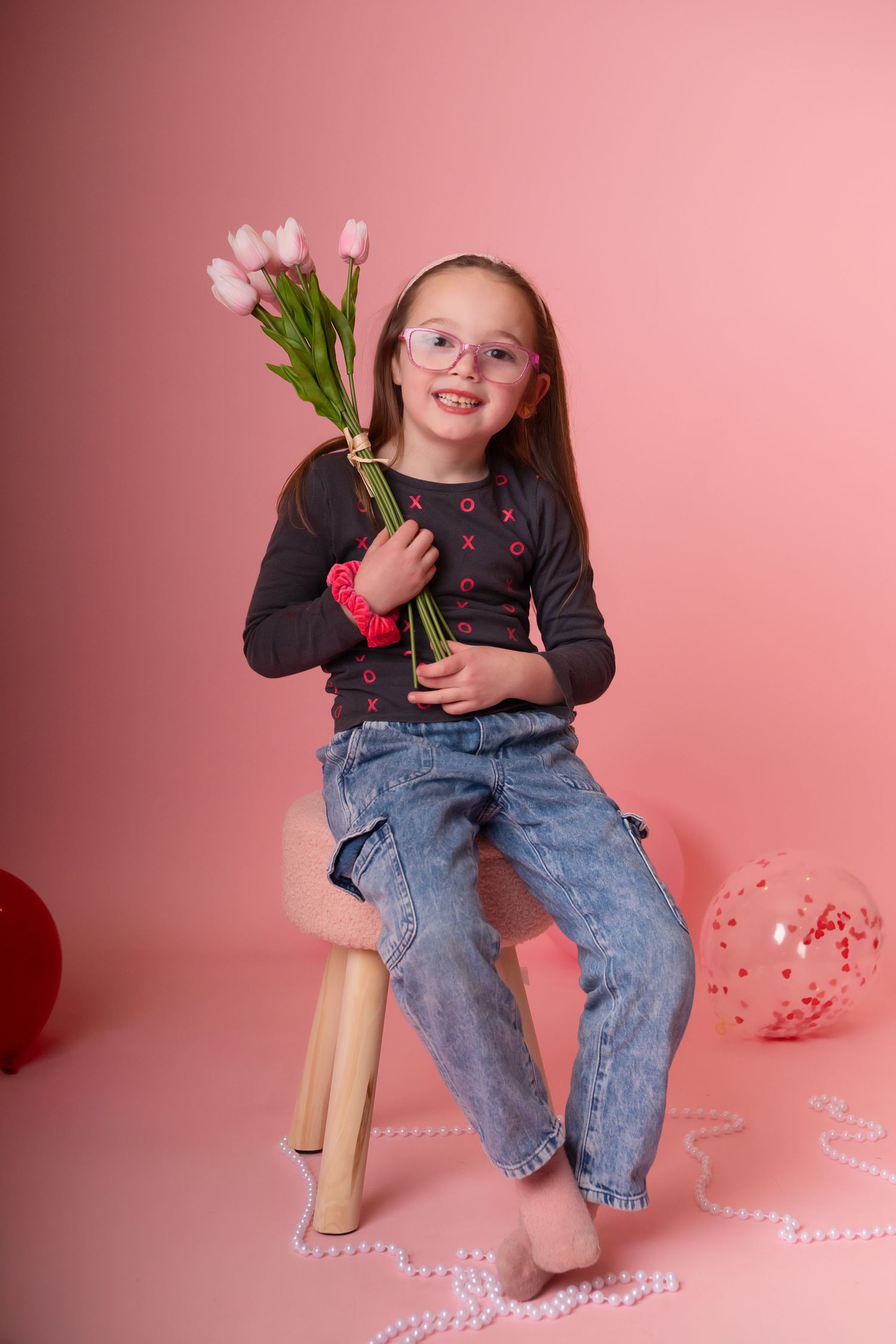 Valentine's Day children's studio portraits Wayne PA