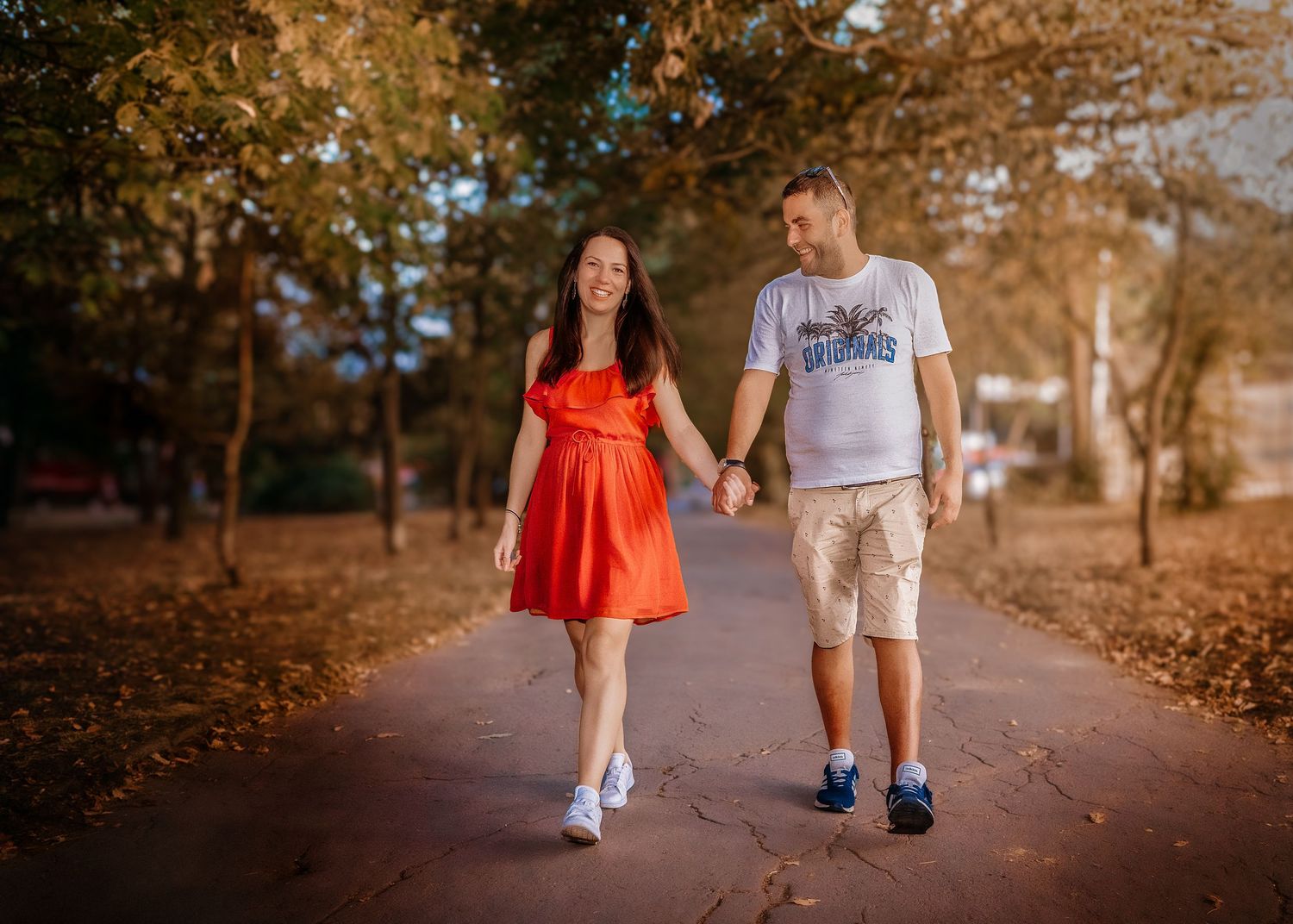 Engagement photos at sunset, fall love Wayne PA