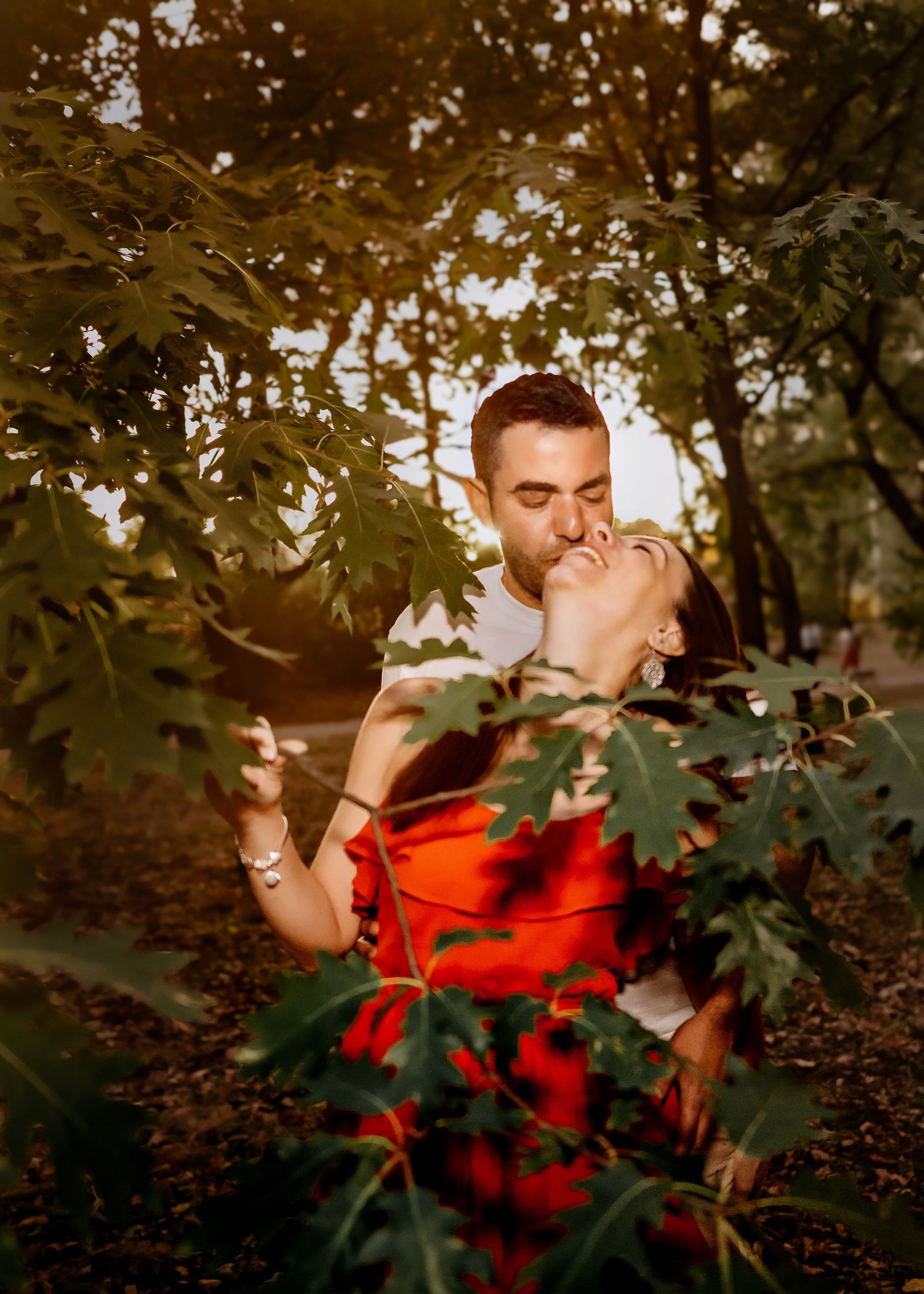 Engagement photos at sunset, fall love Wayne PA