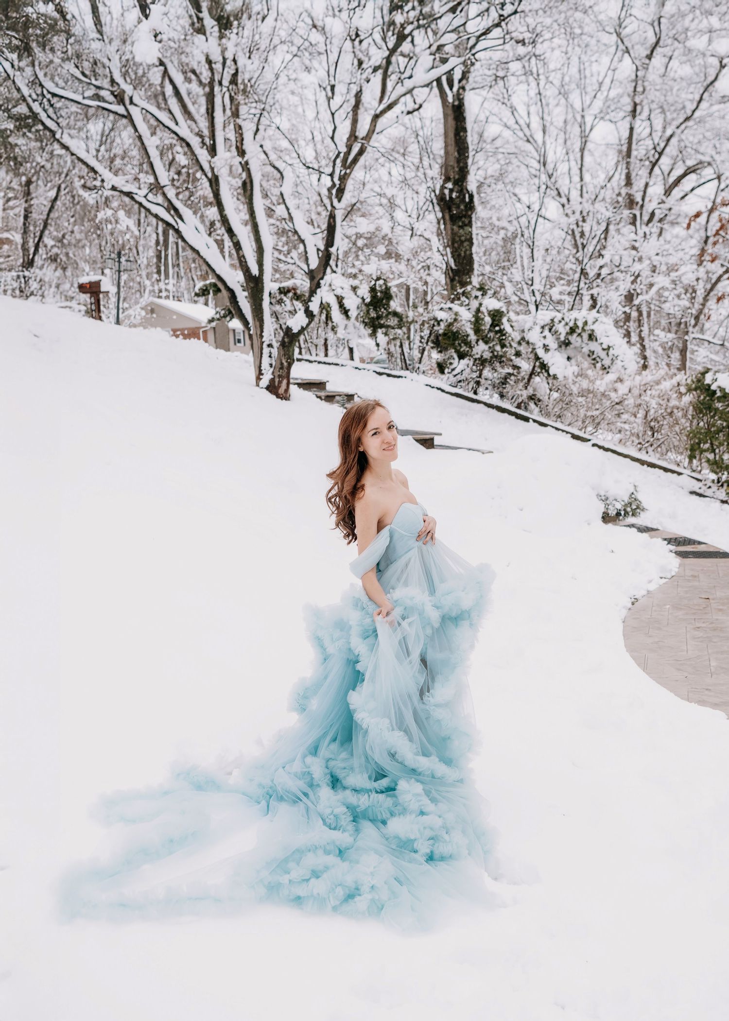 maternity photoshoot luxury dress Wayne Pennsylvania