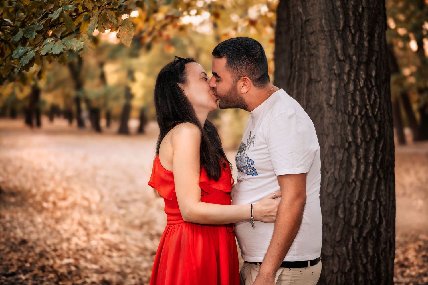 Engagement photos at sunset, fall love Wayne PA