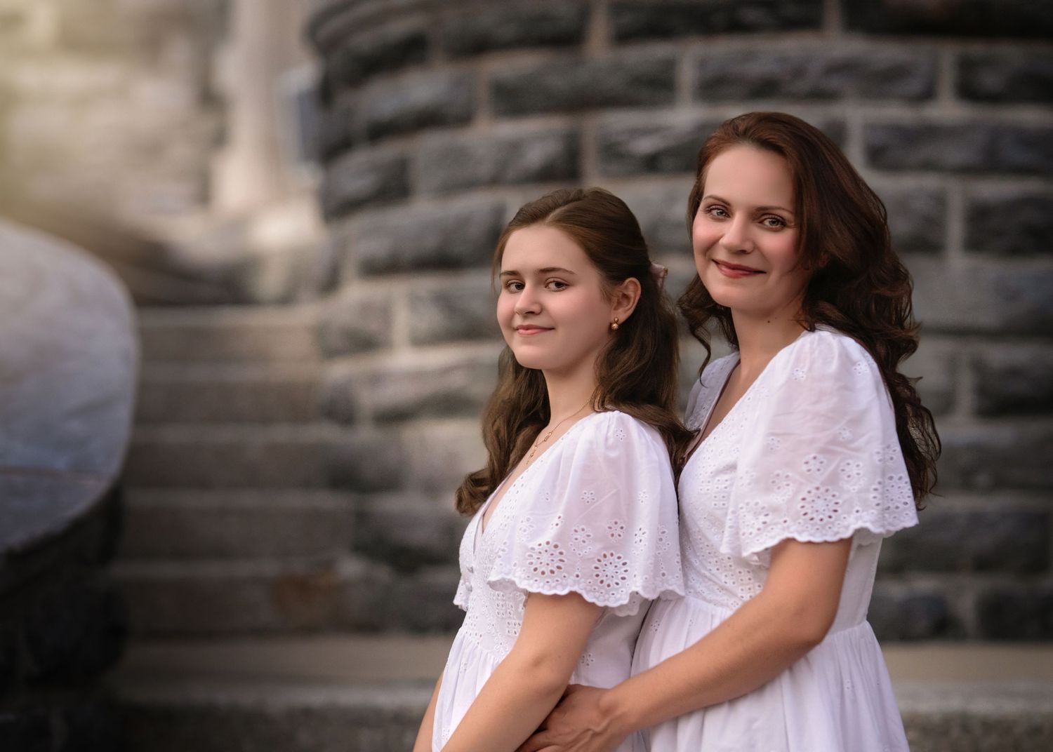 A mother and her daughter during their golden hour Mommy & Me portrait session near the Main Line PA.