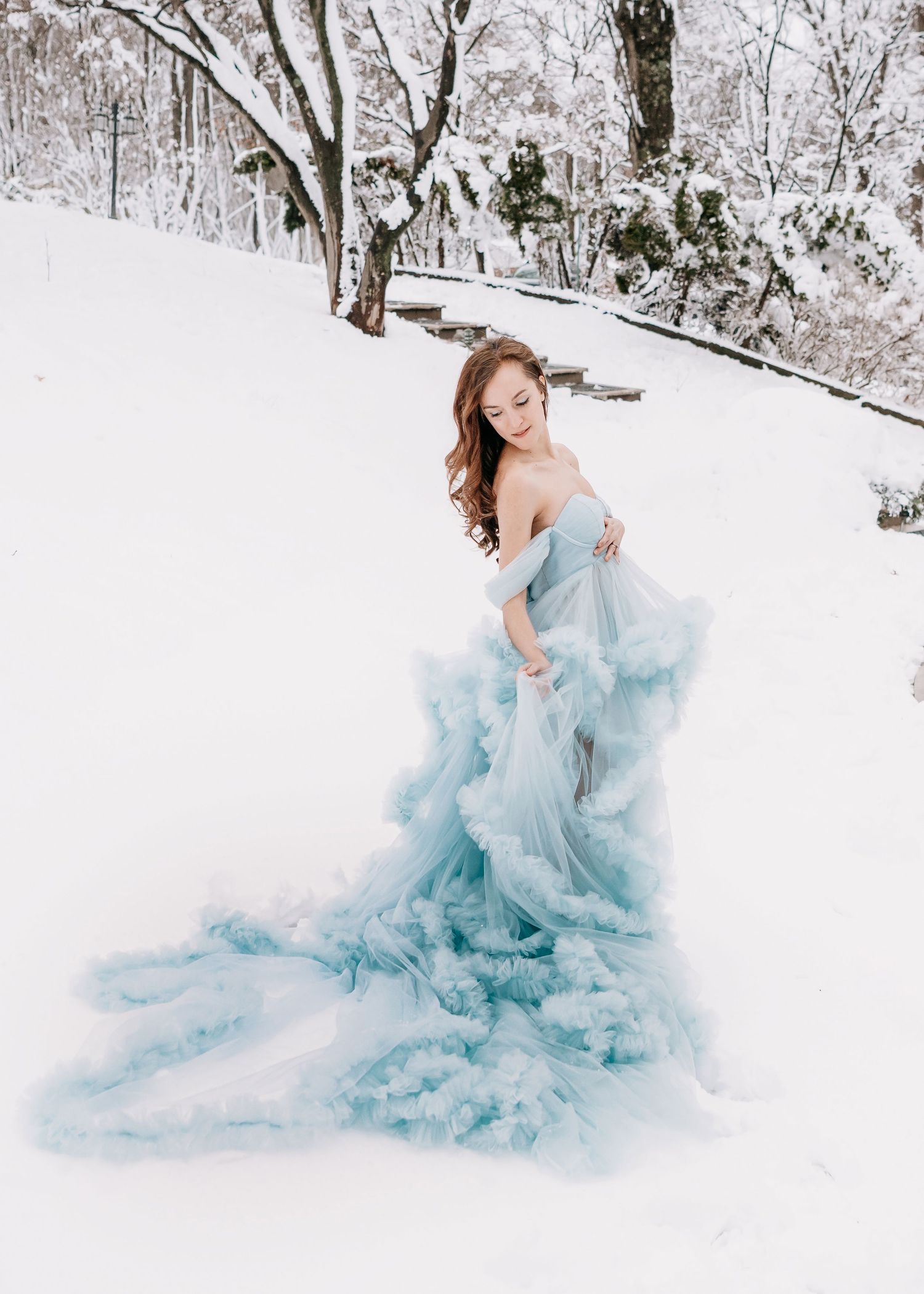 maternity photoshoot luxury dress Wayne Pennsylvania