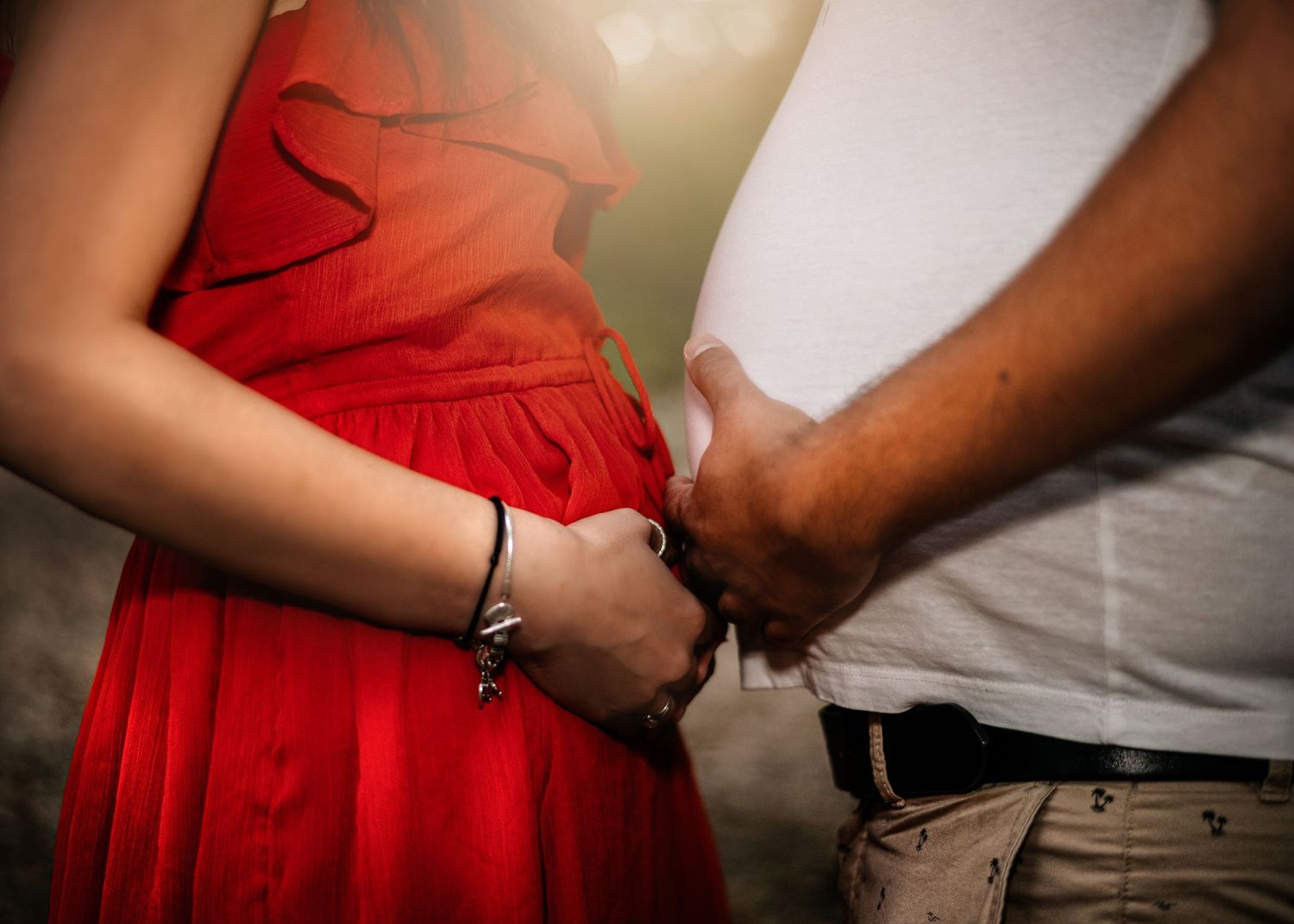 Engagement and maternity photos at sunset, fall love Wayne PA