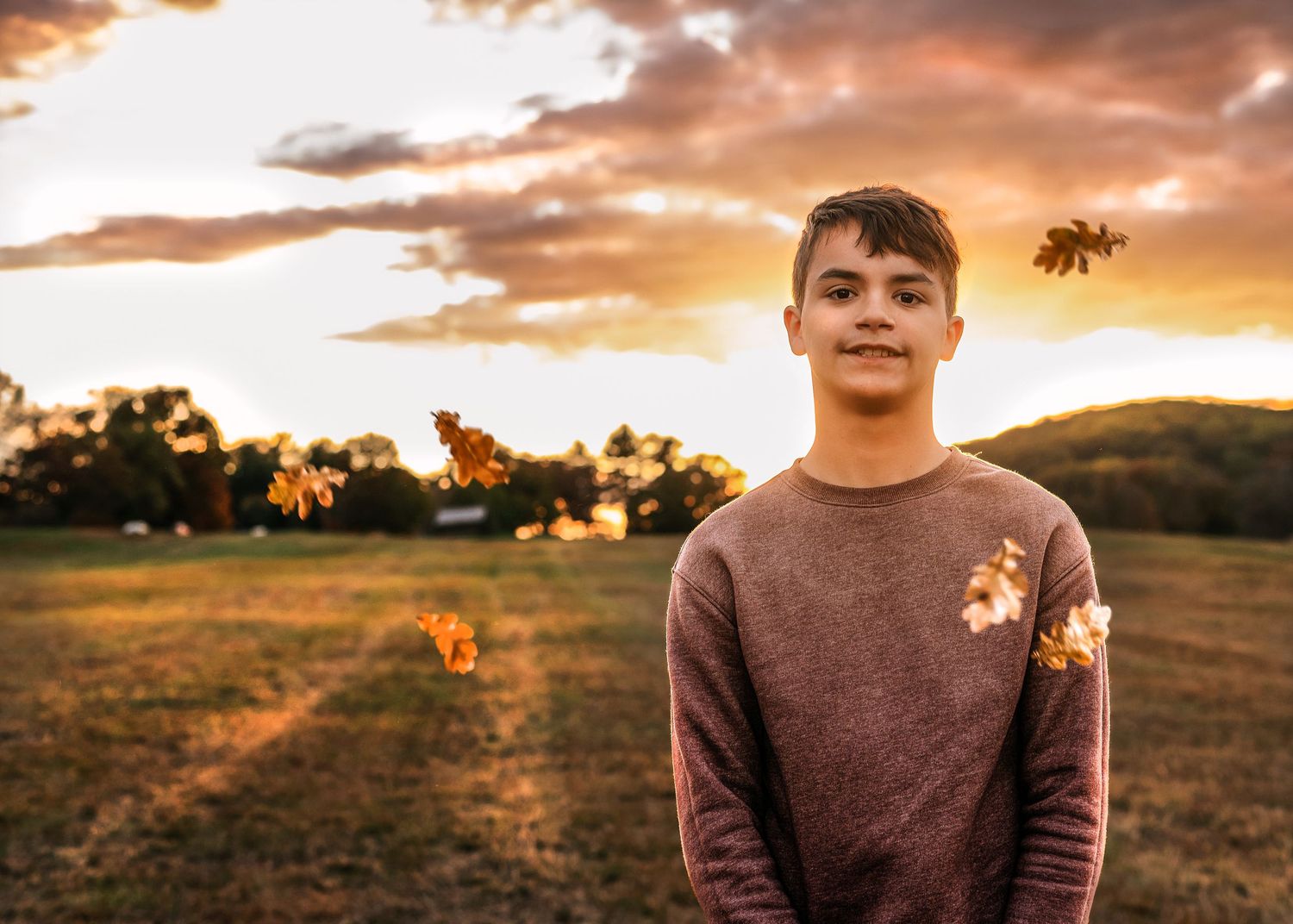Family portraits  at sunset, fall love at Valley Forge Park, King of Prussia PA Wayne PA
