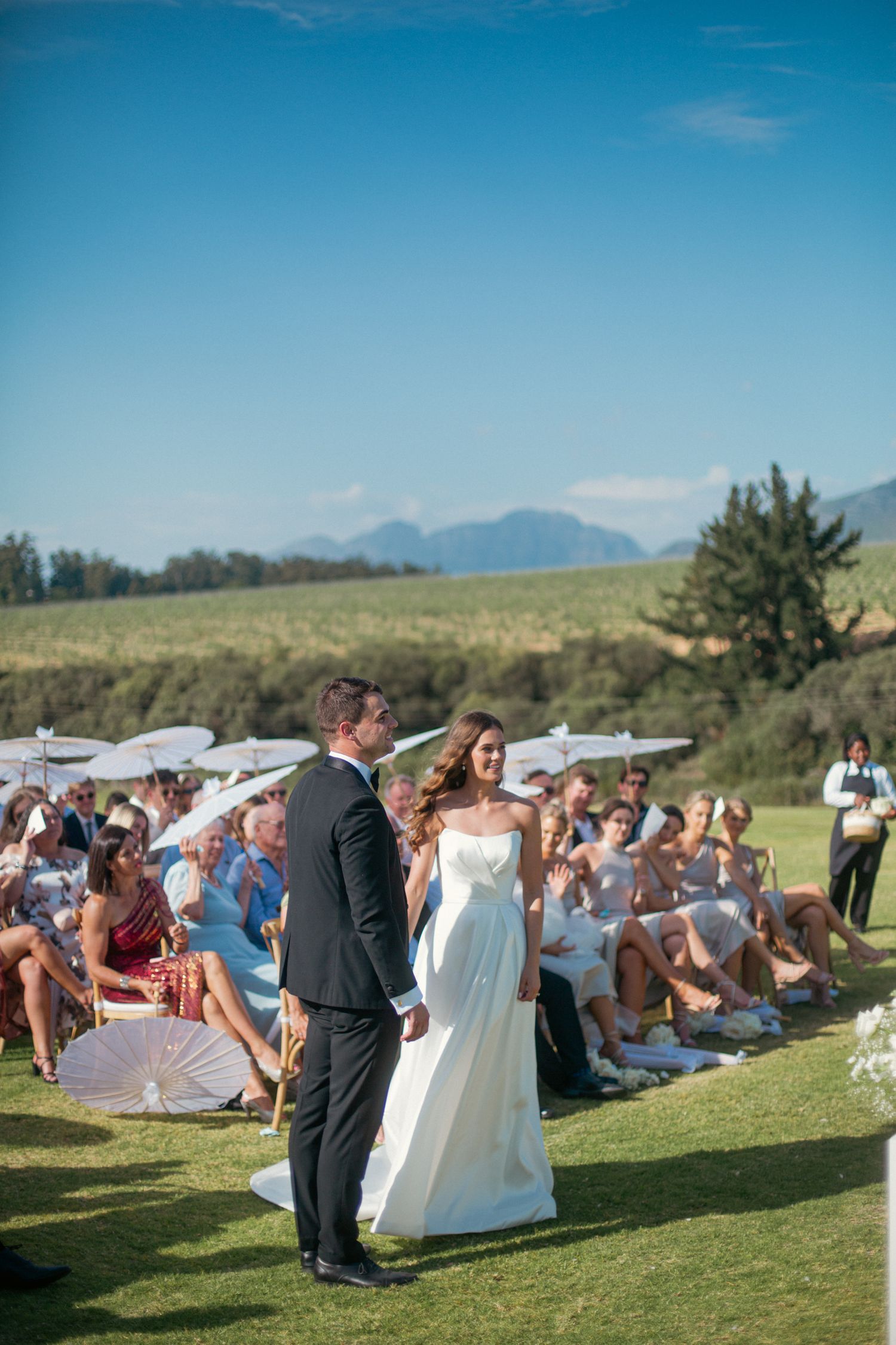 Bride and groom ceremony at Webersburg Wine Farm, Stellenbosch