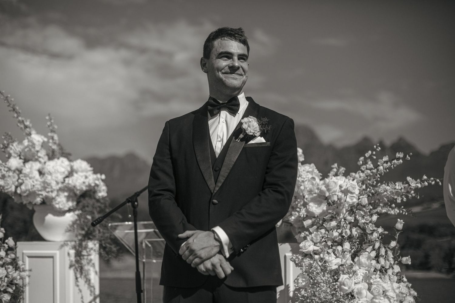 Bride and groom ceremony at Webersburg Wine Farm, Stellenbosch