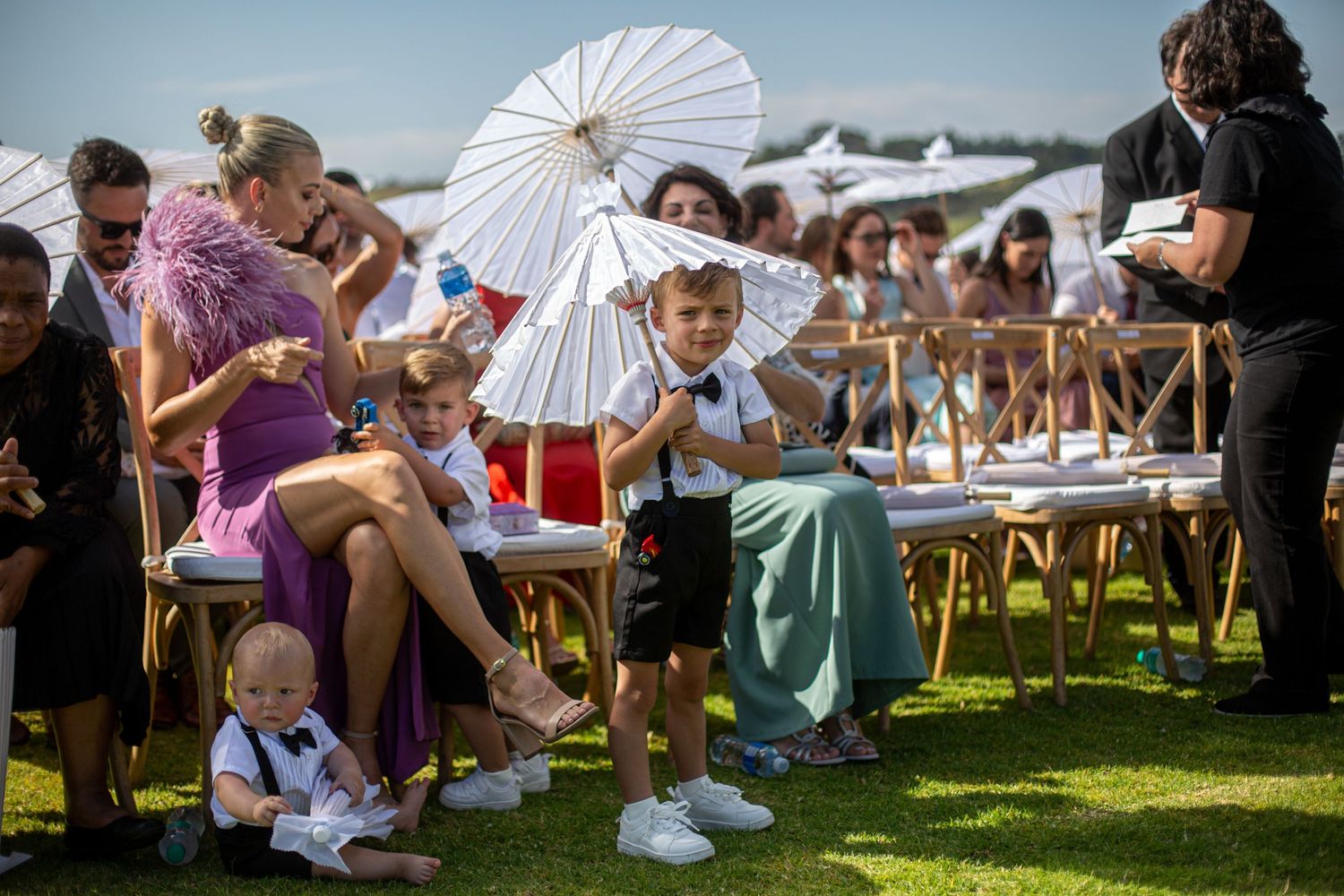 Bride and groom ceremony at Webersburg Wine Farm, Stellenbosch
