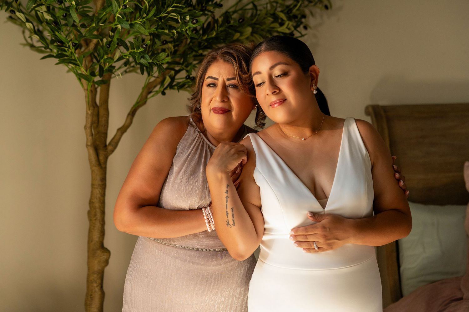 Emotional bride and mother portrait, wedding morning at The Ranch at Lone Oak, captured by The Padillas.