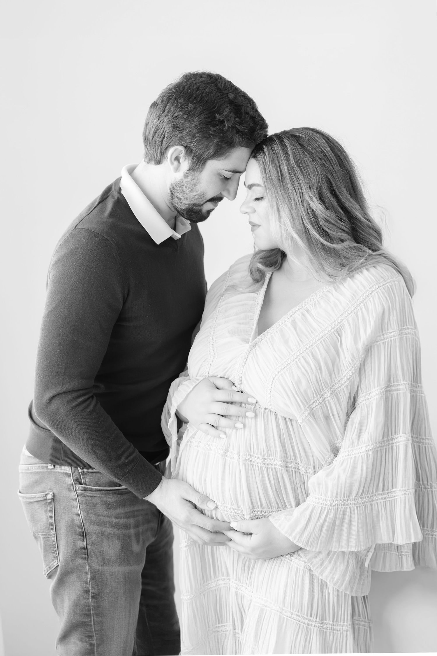 Maternity photography studio in Asheville NC featuring elegant, light and airy pregnancy portraits.