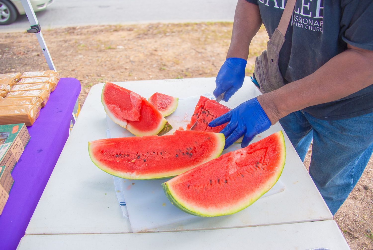 Cutting fresh fruit