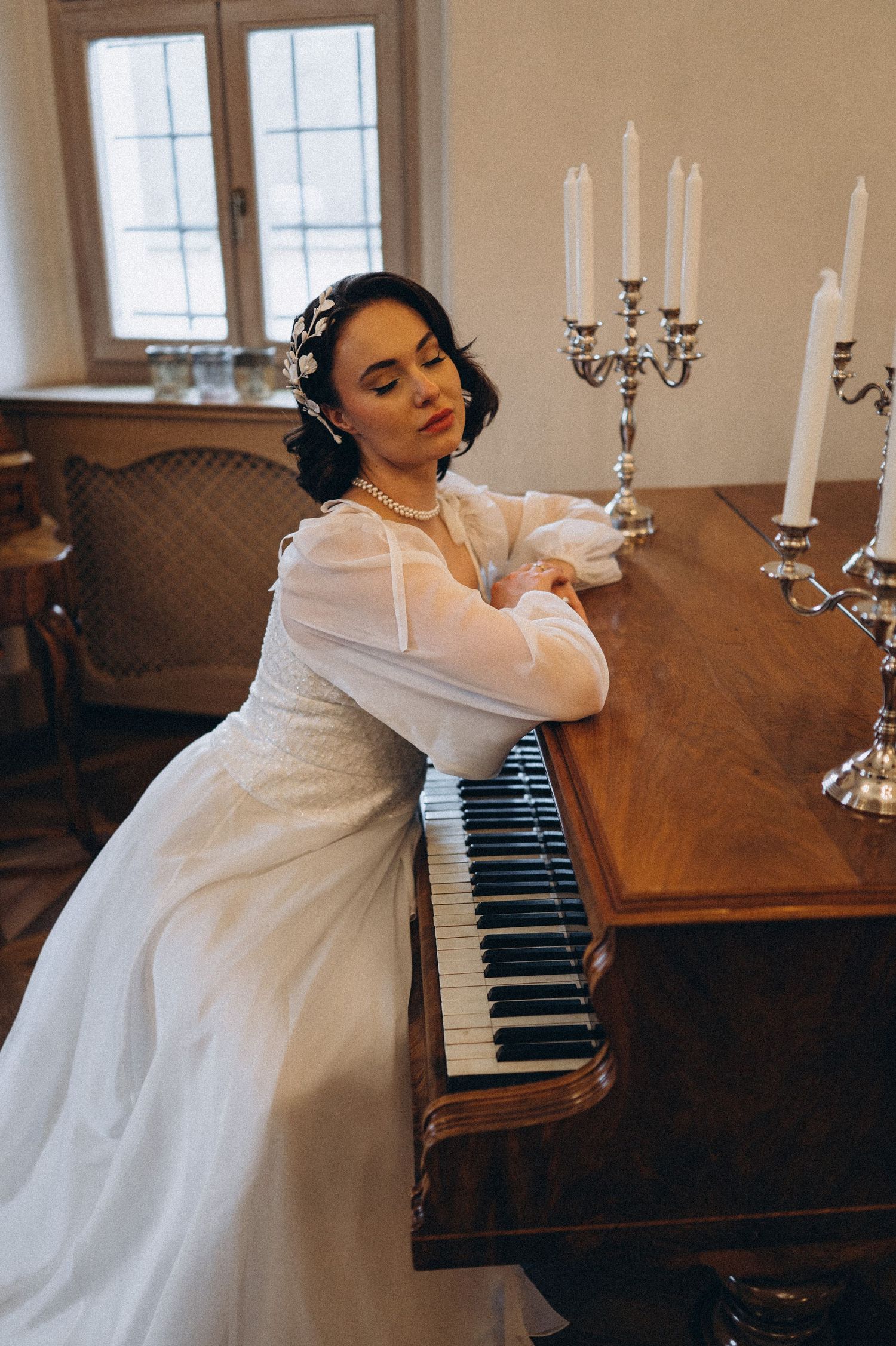 Romantic bridal portrait captured during a wedding photoshoot, highlighting the bride’s elegant presence.