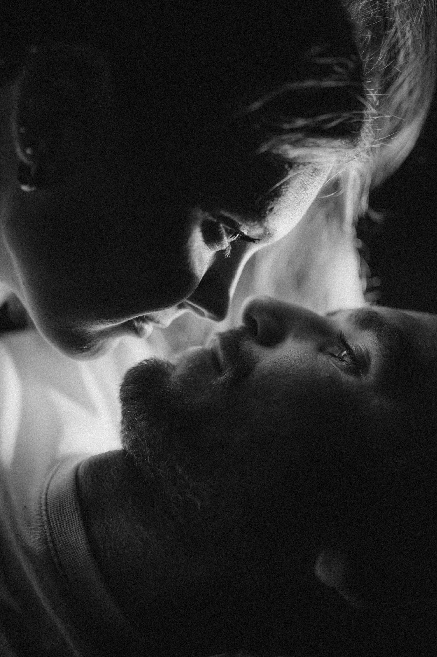 Intimate portrait of two people during Tenerife couple photoshoot, professional photographer