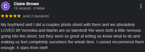Couple testimonial about sunset photography session in Tenerife