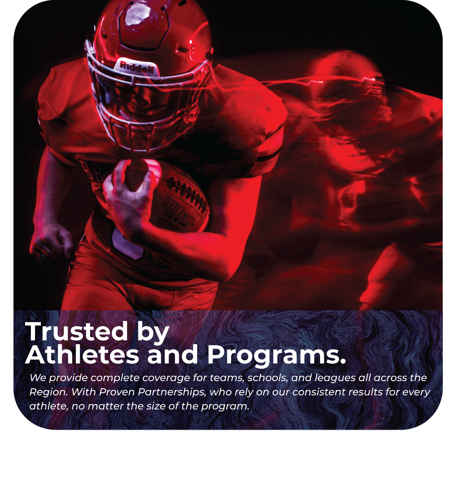 Athletes in red uniforms silhouetted against dramatic red lighting on playing field during sports action.