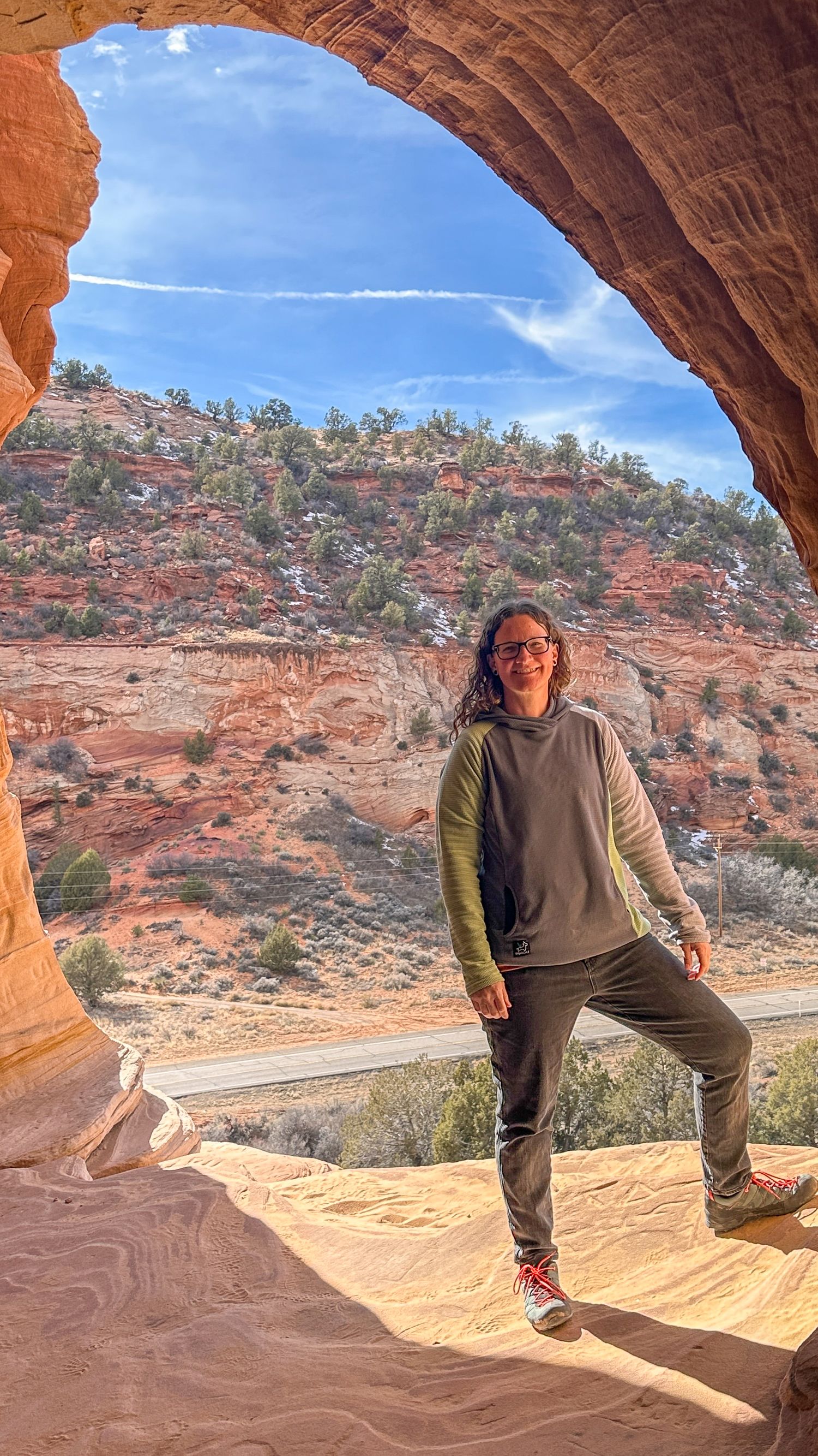 Photographer Jenny Casad at Kanab Sand Caves in Utah