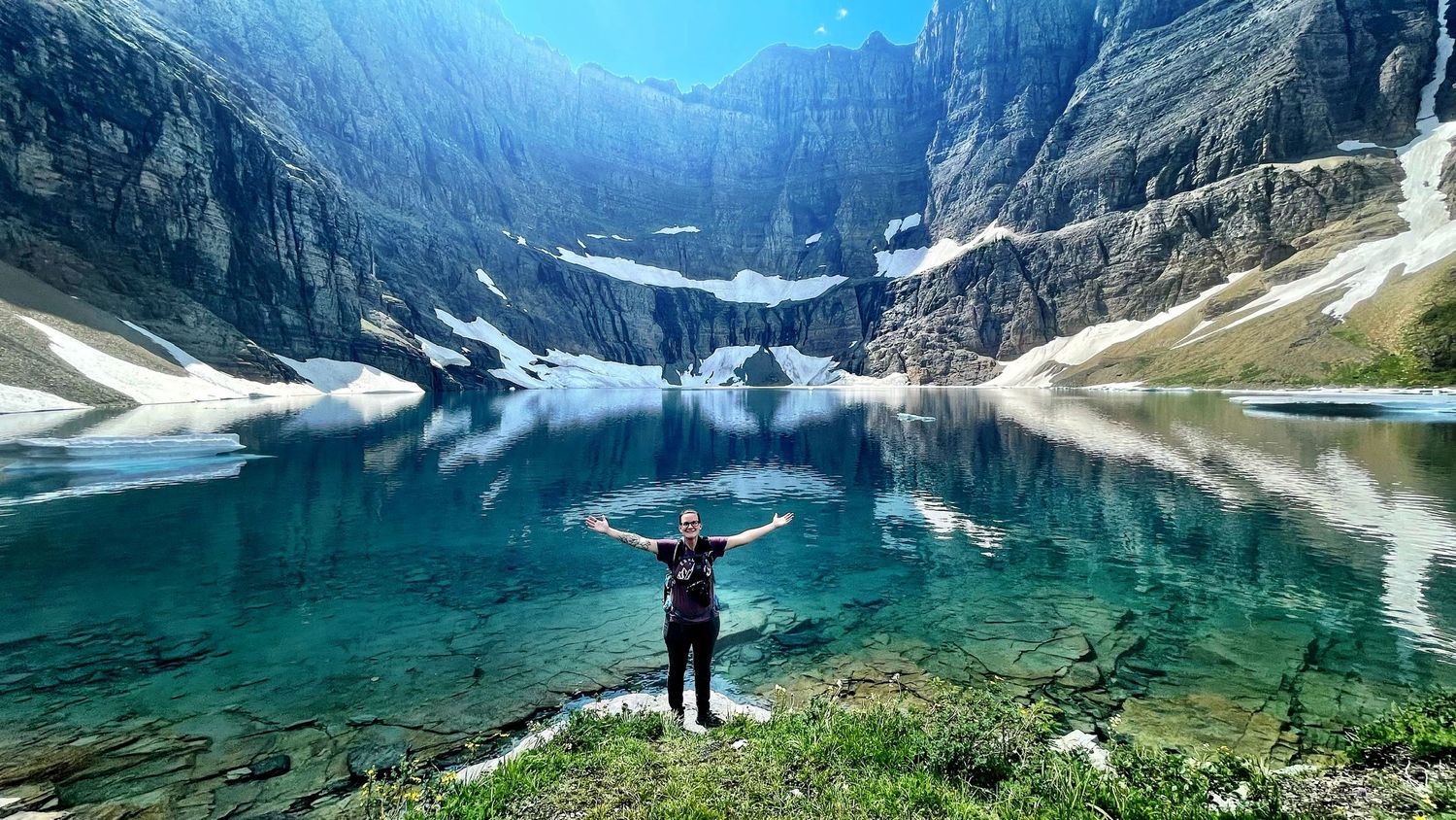 Pacific Northwest forest landscape photo from 90-day camper van road trip Glacier National Park Iceberg Lake hike