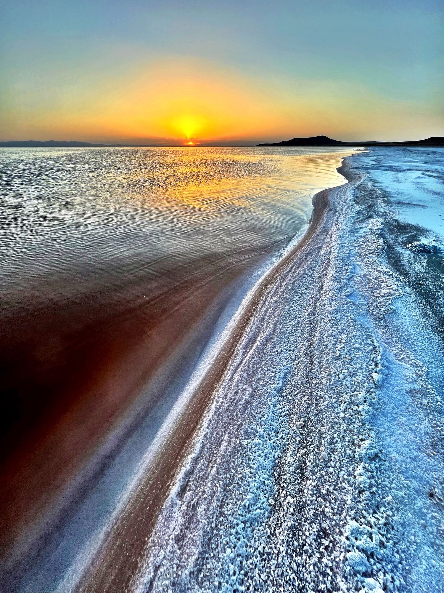 The Great Salt Lake pink lake photography