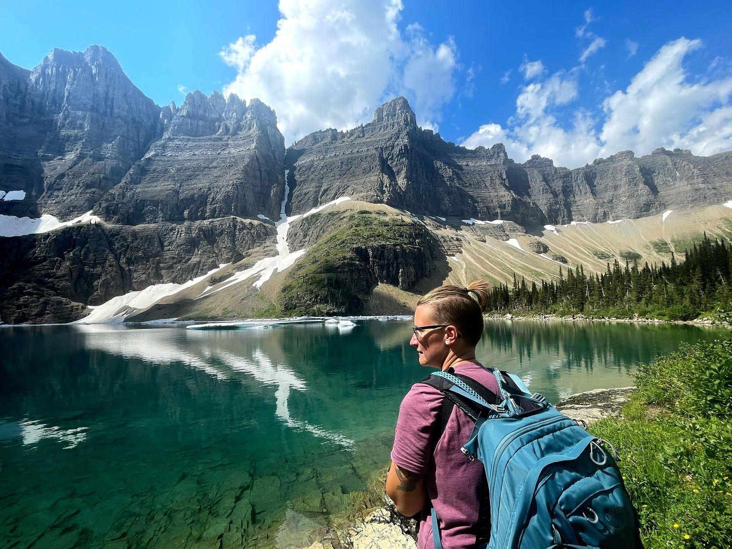 Pacific Northwest forest landscape photo from 90-day camper van road trip Glacier National Park Iceberg Lake hike