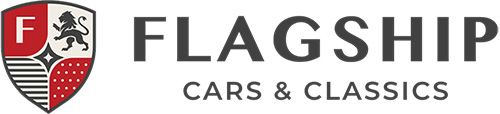 Flagship Cars and Classics logo featuring a red shield emblem with lion and F letter branding.
