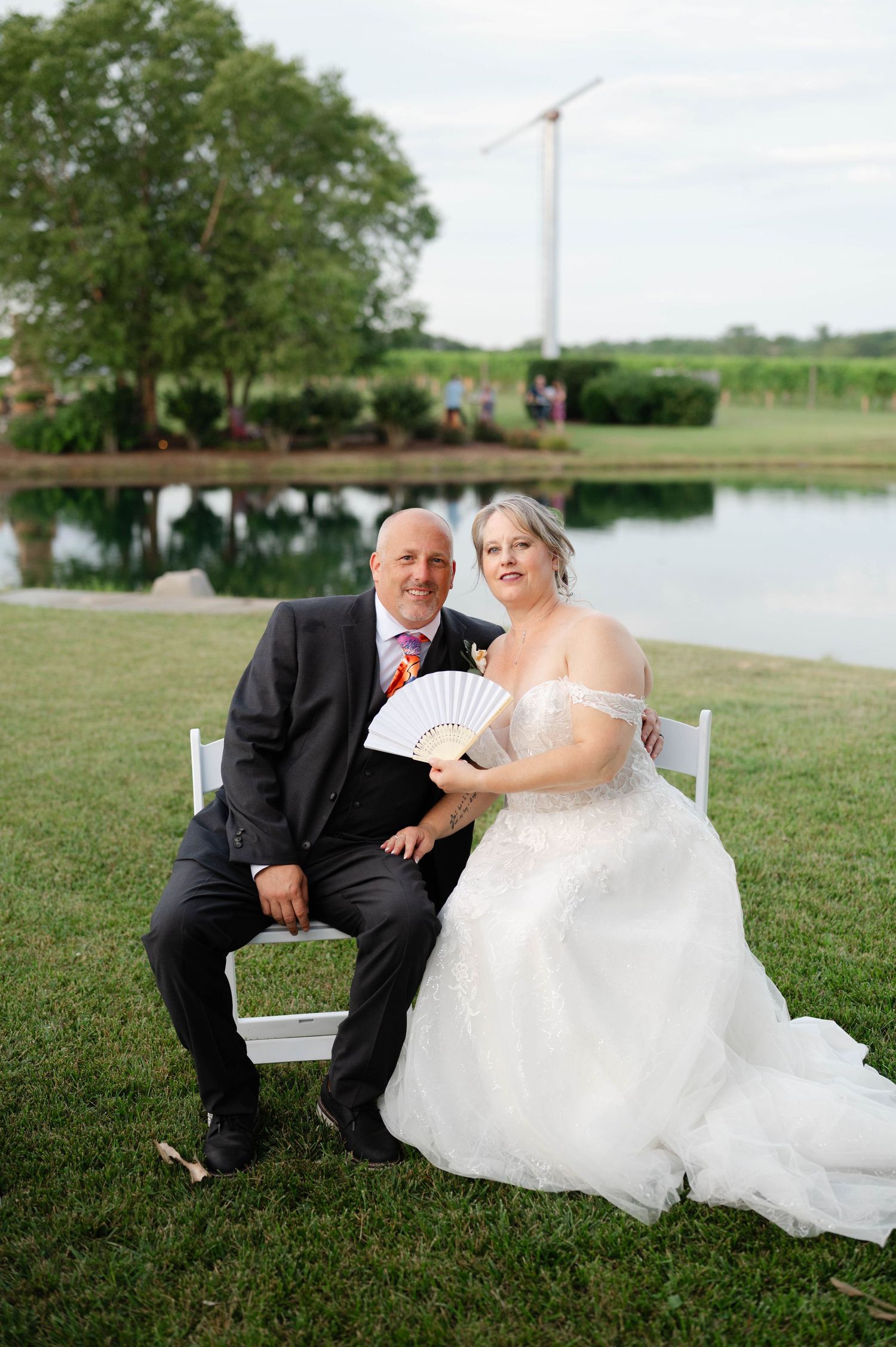 Bride and groom enjoying a moment
