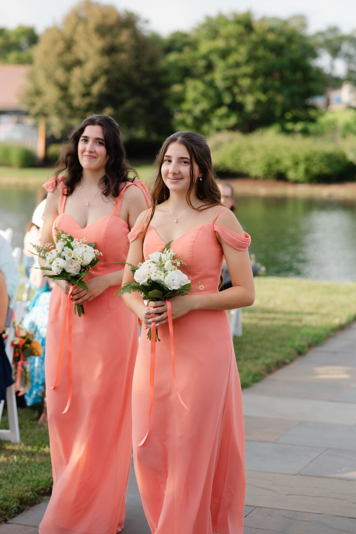 Bridesmaids coming down the aisle