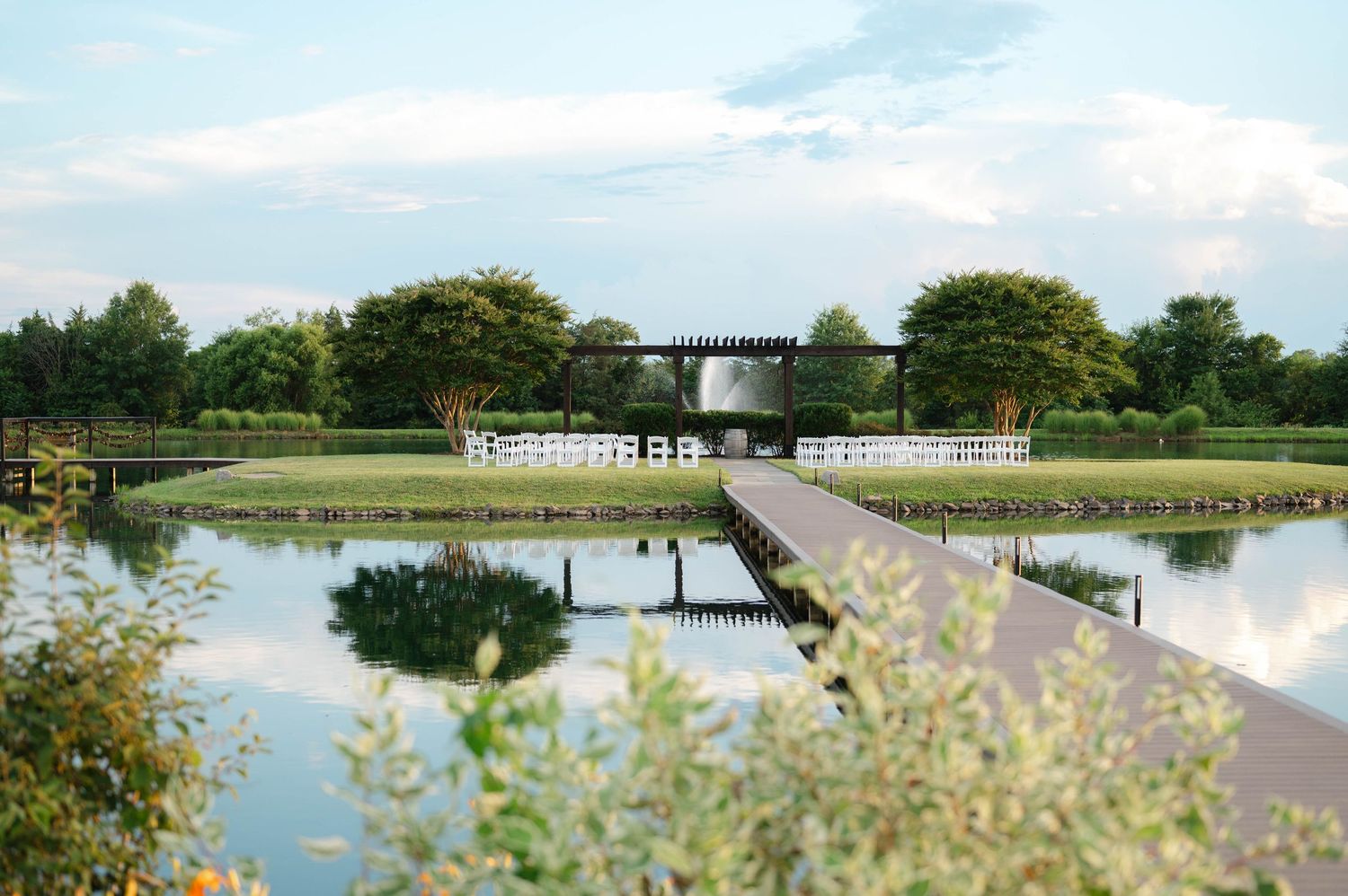A view of the ceremony site at Old House Vineyards