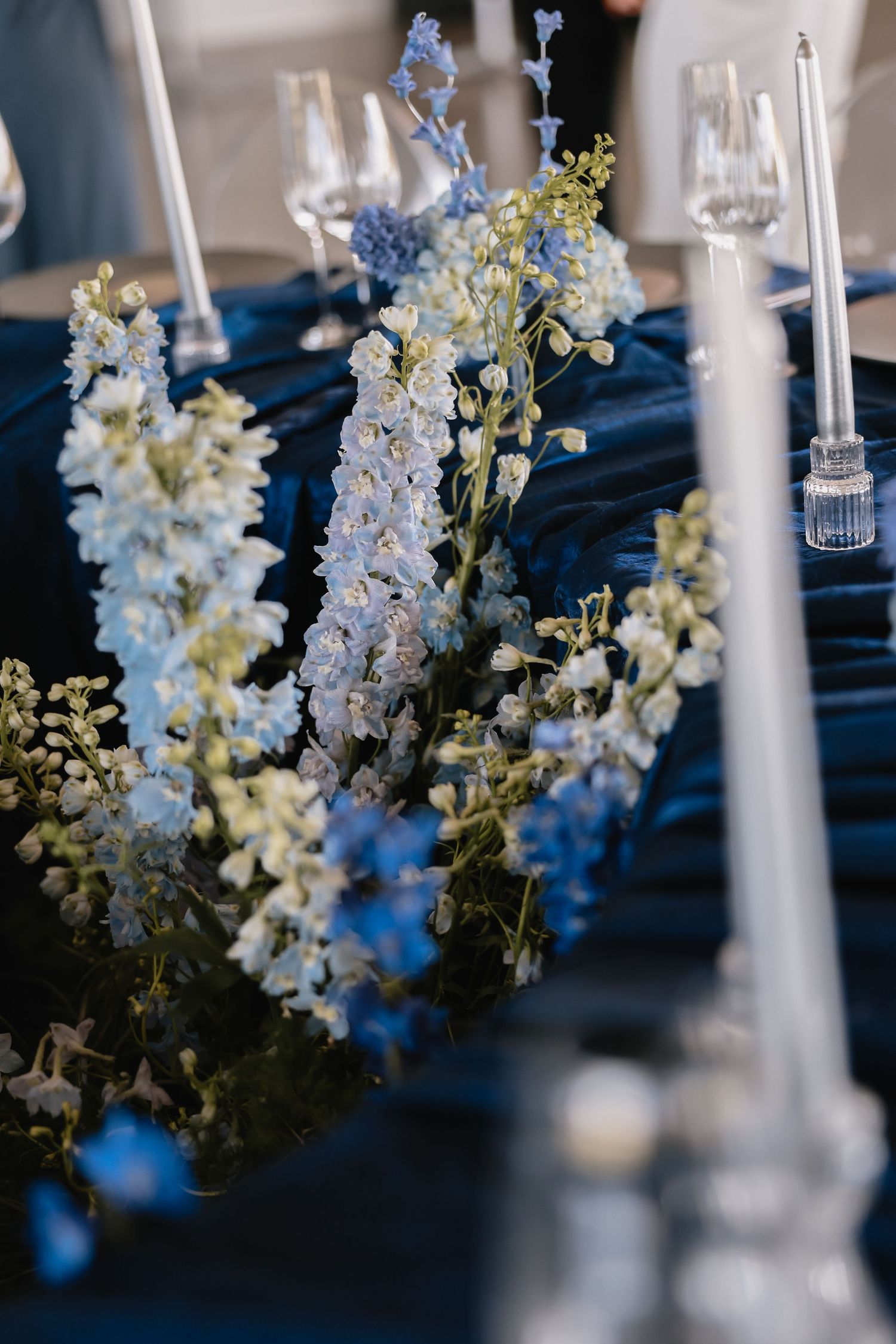 Blue Hour Editorial with The Mountain Aisle at Deet Flat Ranch in Nampa Idaho by Molly Vincent Photography luxury editorial blue wedding