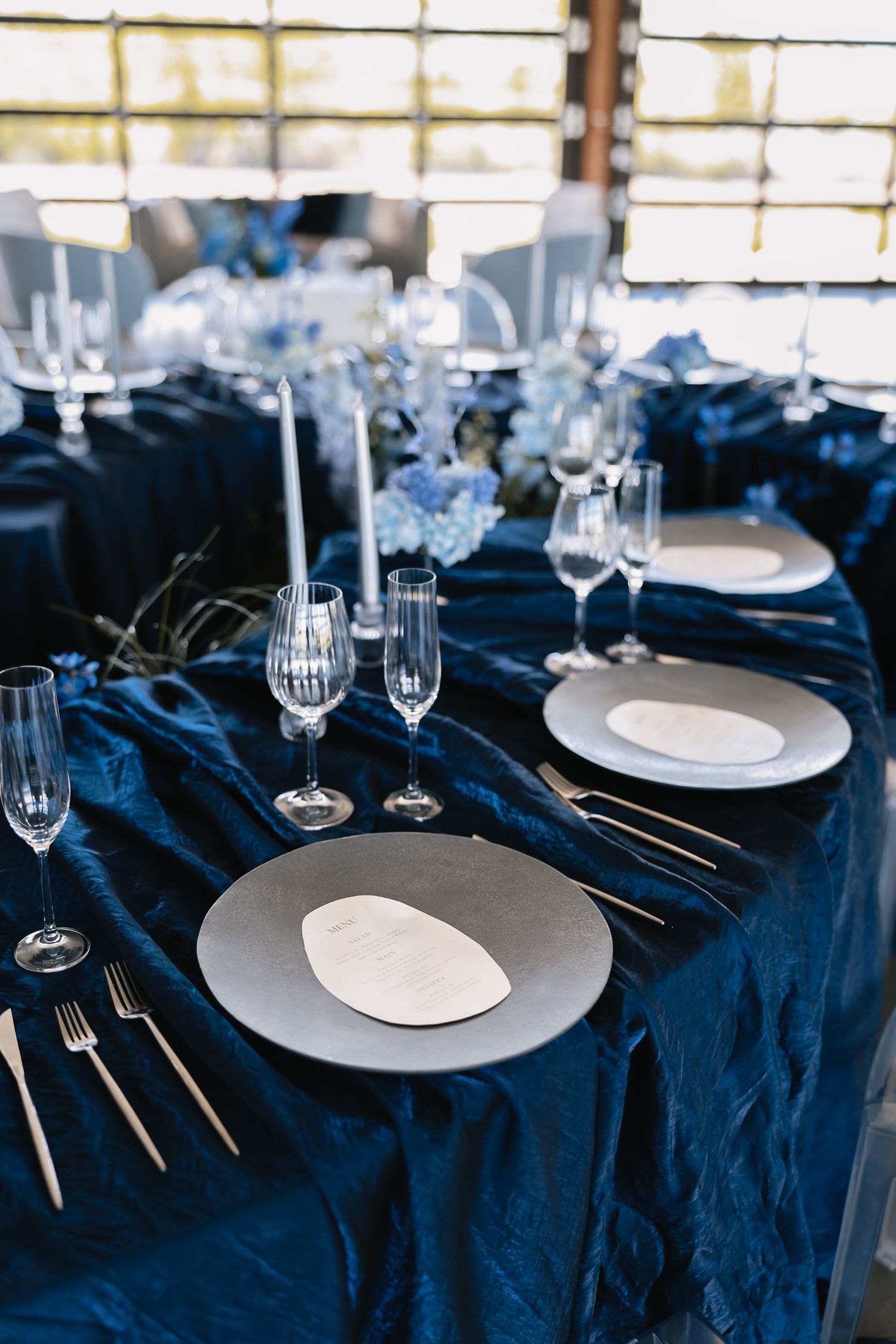Blue Hour Editorial with The Mountain Aisle at Deet Flat Ranch in Nampa Idaho by Molly Vincent Photography luxury editorial blue wedding