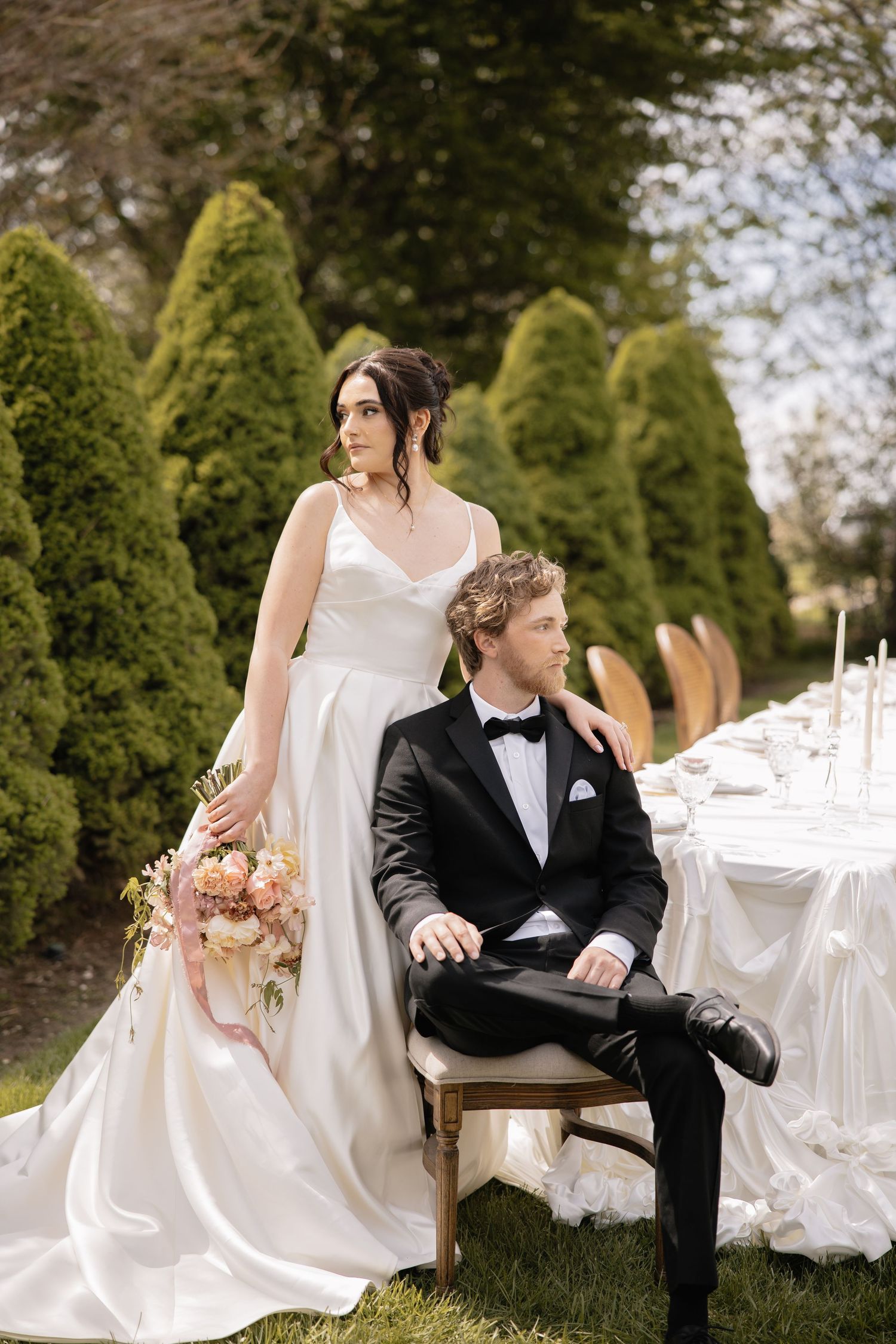 vintage spring wedding at the vintage rose in Nampa Idaho by Molly Vincent Photography luxury editorial garden party rose fountain