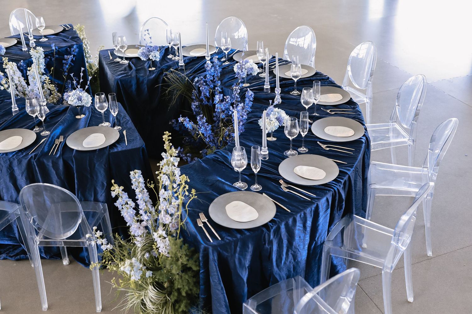 Blue Hour Editorial with The Mountain Aisle at Deet Flat Ranch in Nampa Idaho by Molly Vincent Photography luxury editorial blue wedding