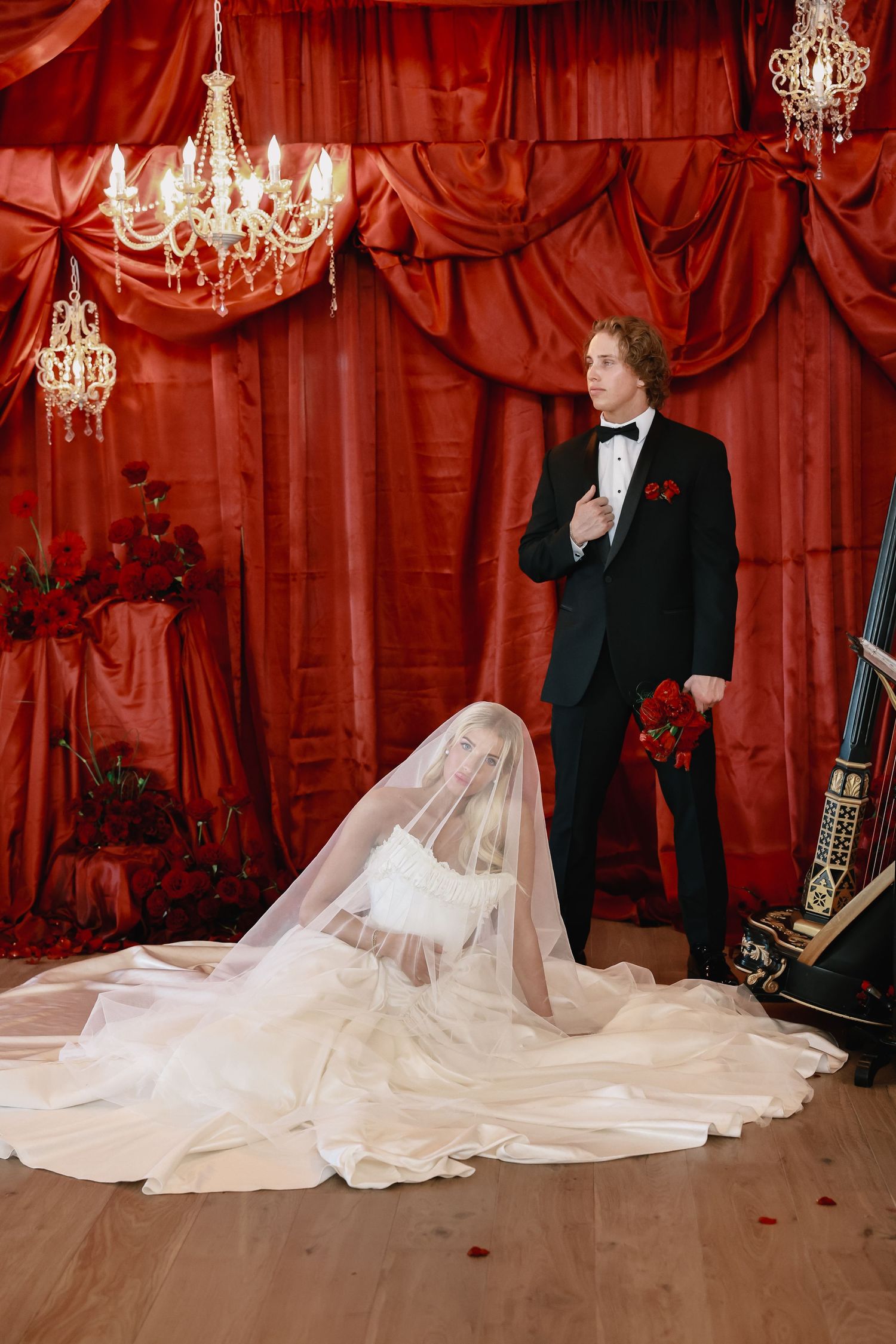 red winter wedding at deer meadows ranch in utah by molly vincent photography salt lake city editorial luxury drapery