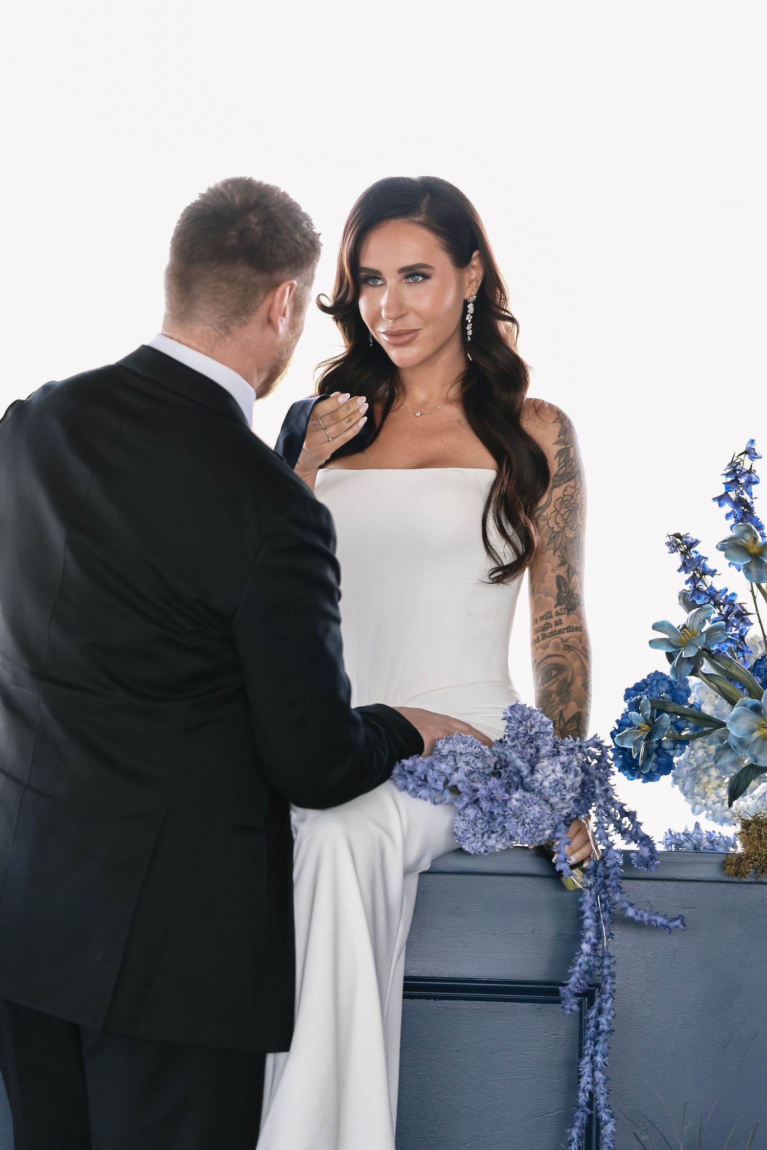 Blue Hour Editorial with The Mountain Aisle at Deet Flat Ranch in Nampa Idaho by Molly Vincent Photography luxury editorial blue wedding