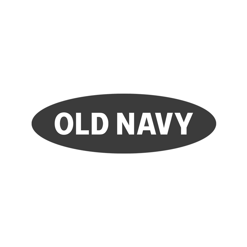 Black oval logo featuring white Old Navy text in bold capital letters.