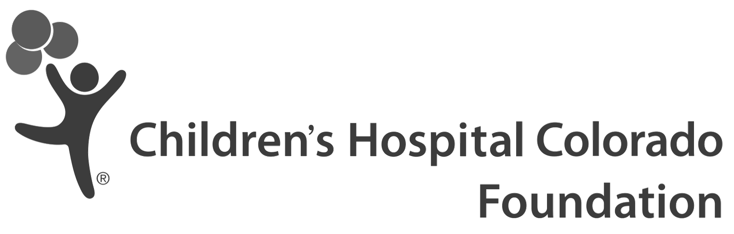 Children's Hospital Colorado Foundation logo featuring abstract figures and text in black.